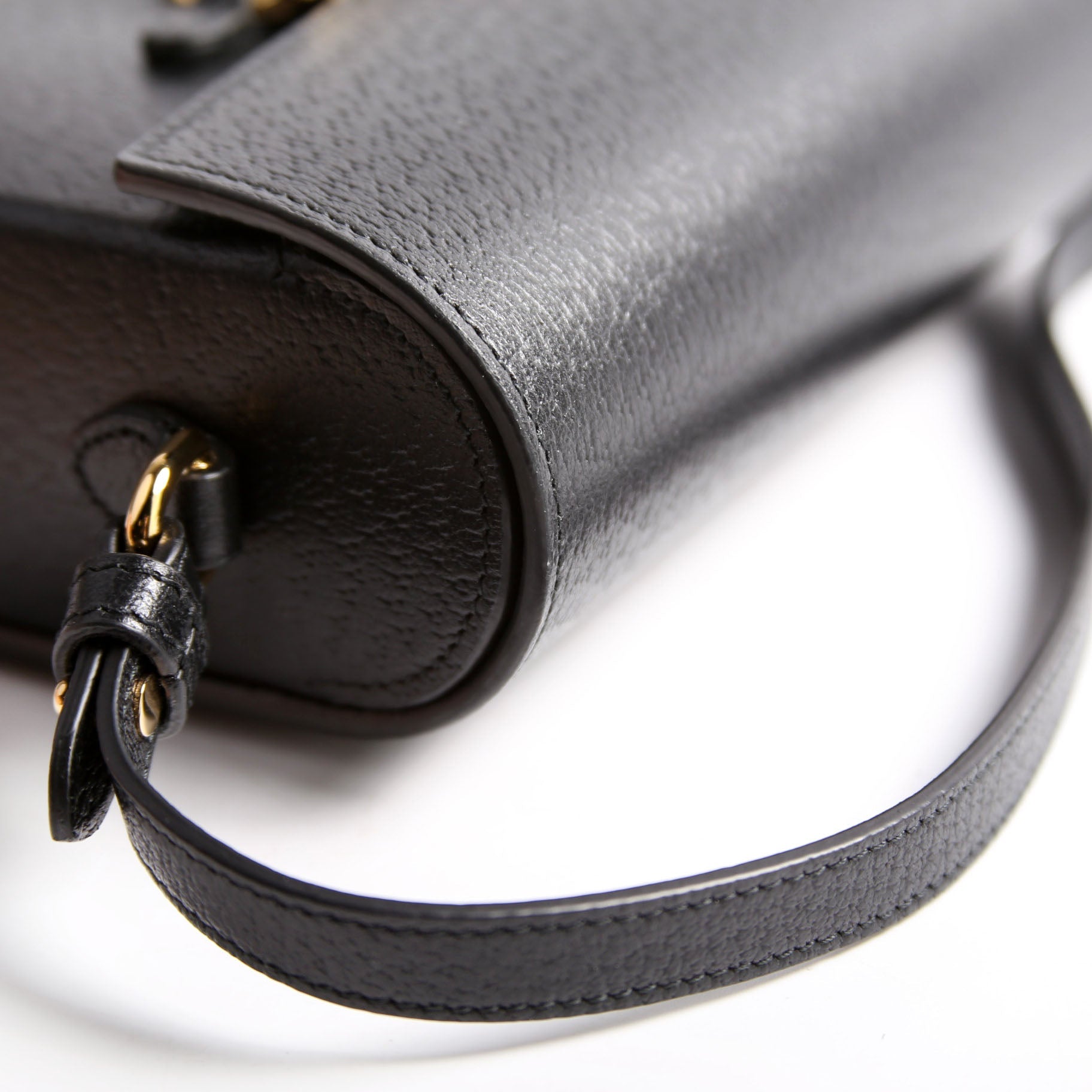 Gucci 732314 Horsebit 1955 Calfskin Shoulder Bag Black