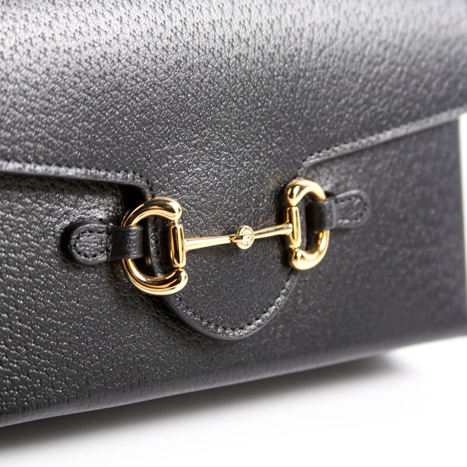 Gucci 732314 Horsebit 1955 Calfskin Shoulder Bag Black