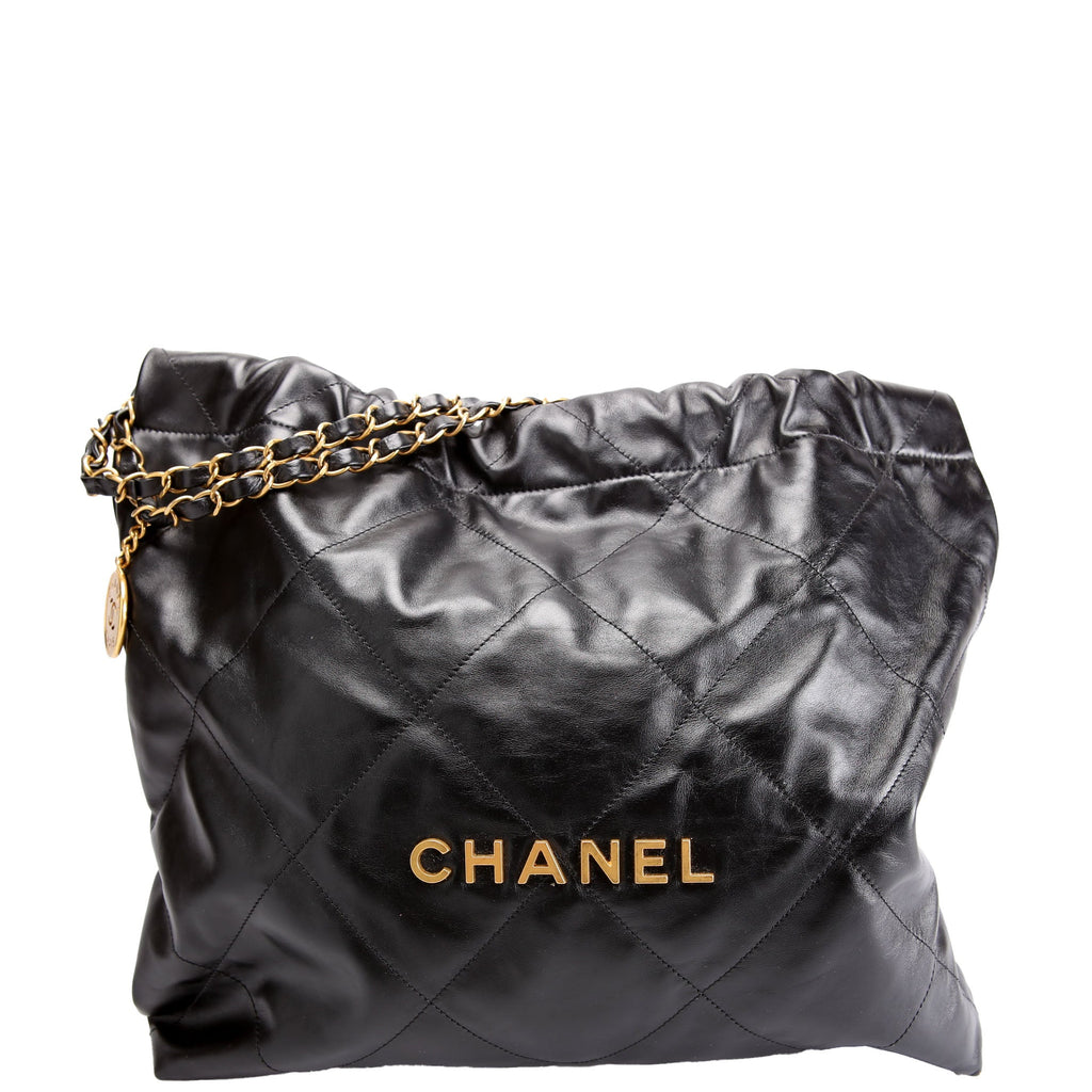 Chanel 22 Quilted Medium Hobo (RFID) Black/Gold