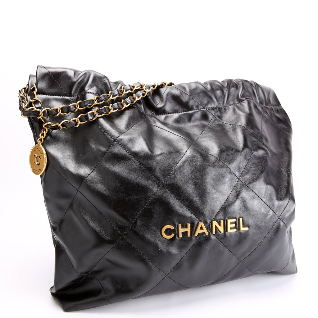 Chanel 22 Quilted Medium Hobo (RFID) Black/Gold