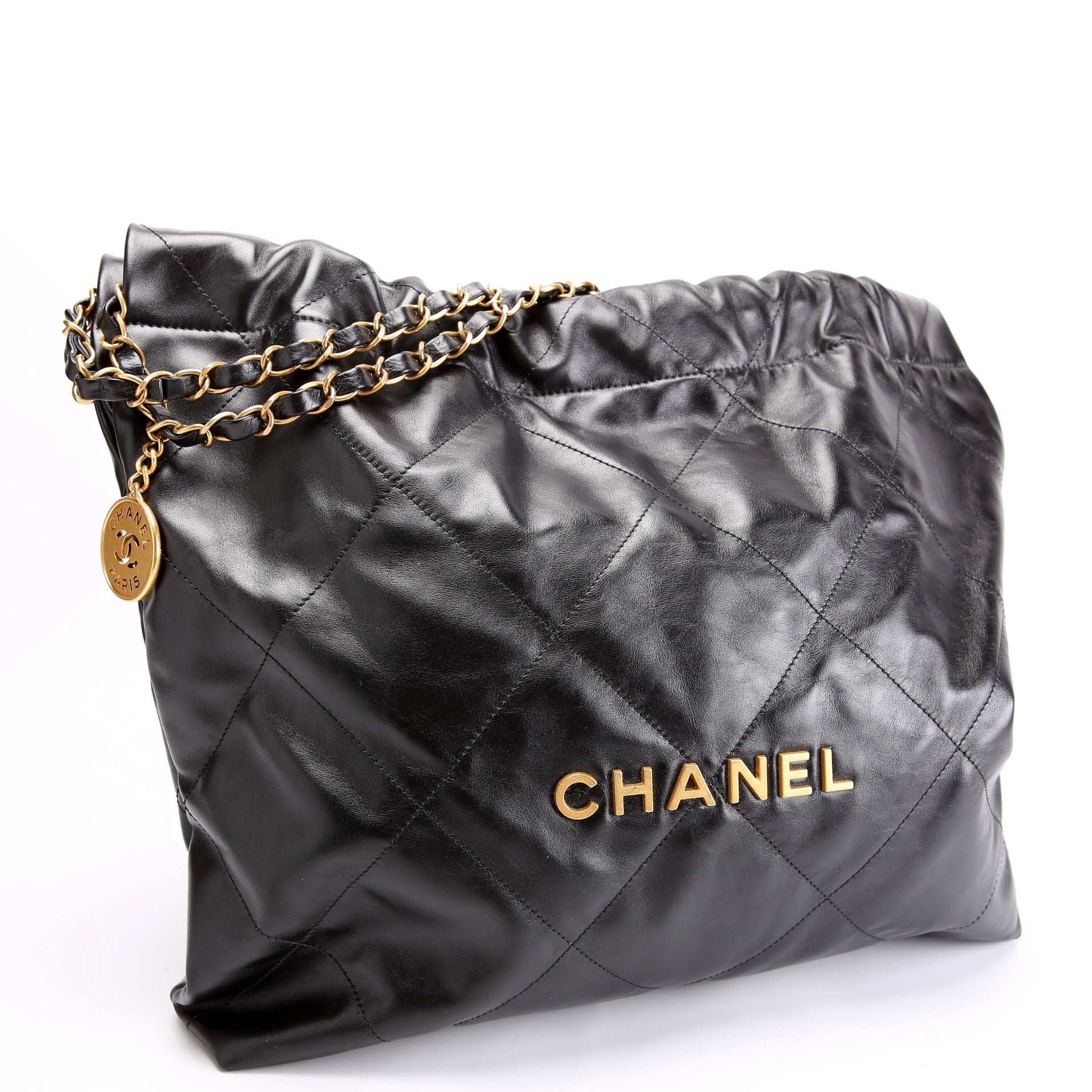 Chanel 22 Quilted Medium Hobo (RFID) Black/Gold