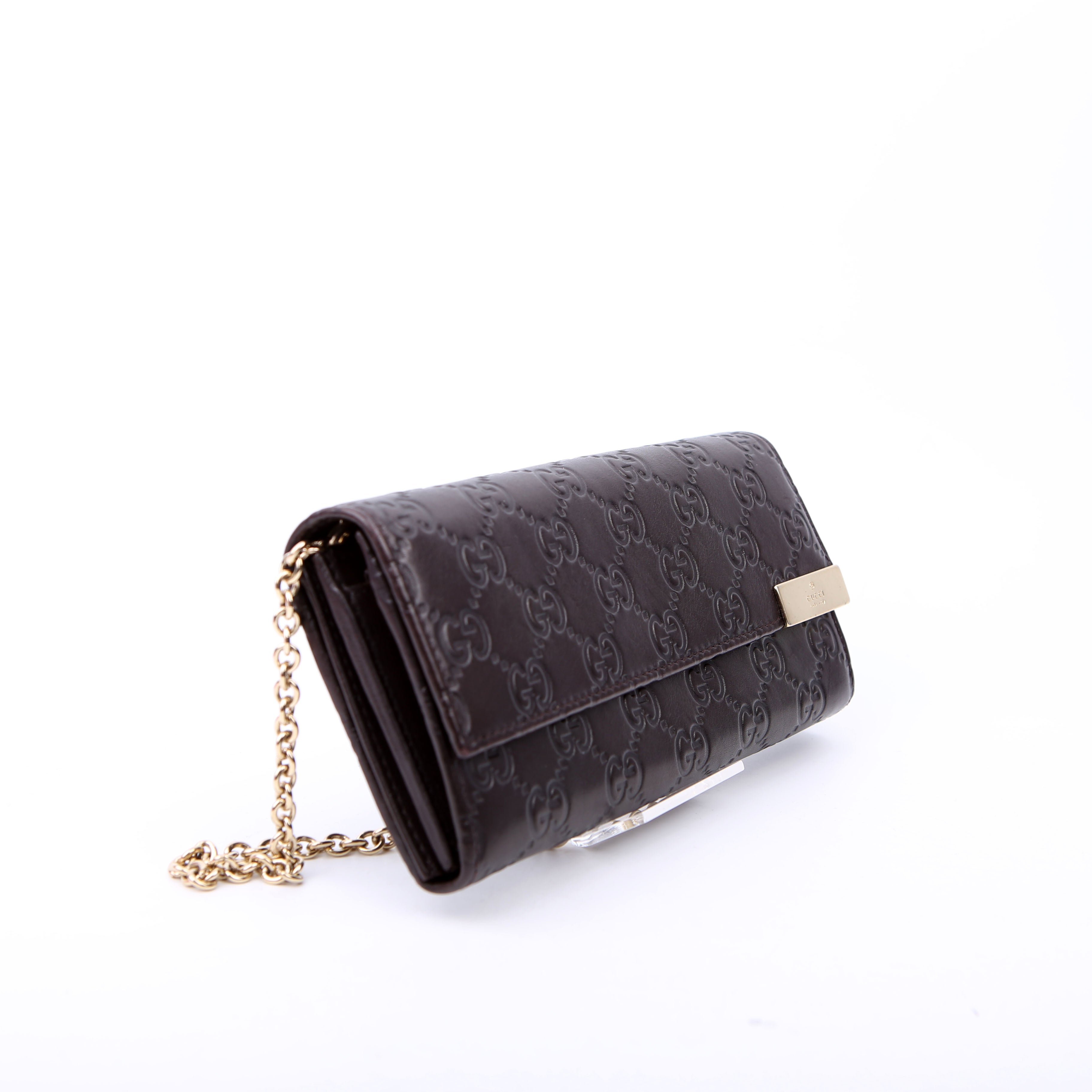 269541 Guccissima Wallet On Chain Clutch Brown
