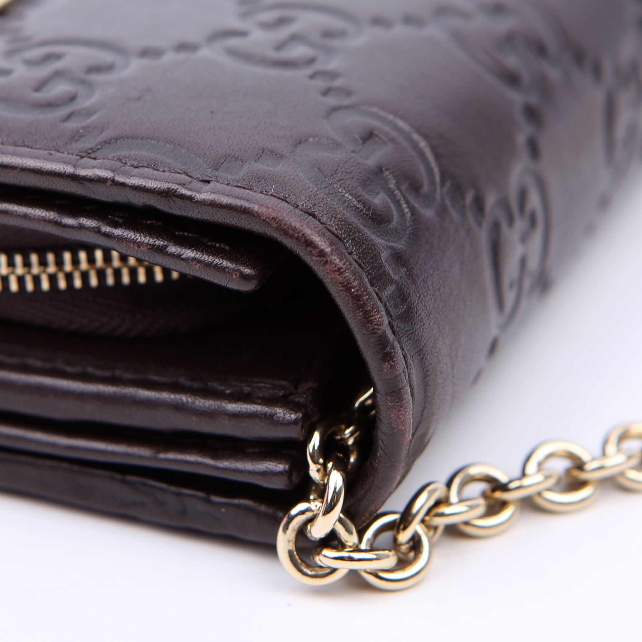 269541 Guccissima Wallet On Chain Clutch Brown