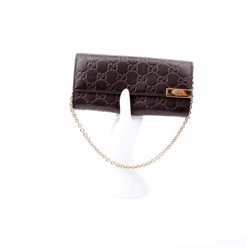 269541 Guccissima Wallet On Chain Clutch Brown
