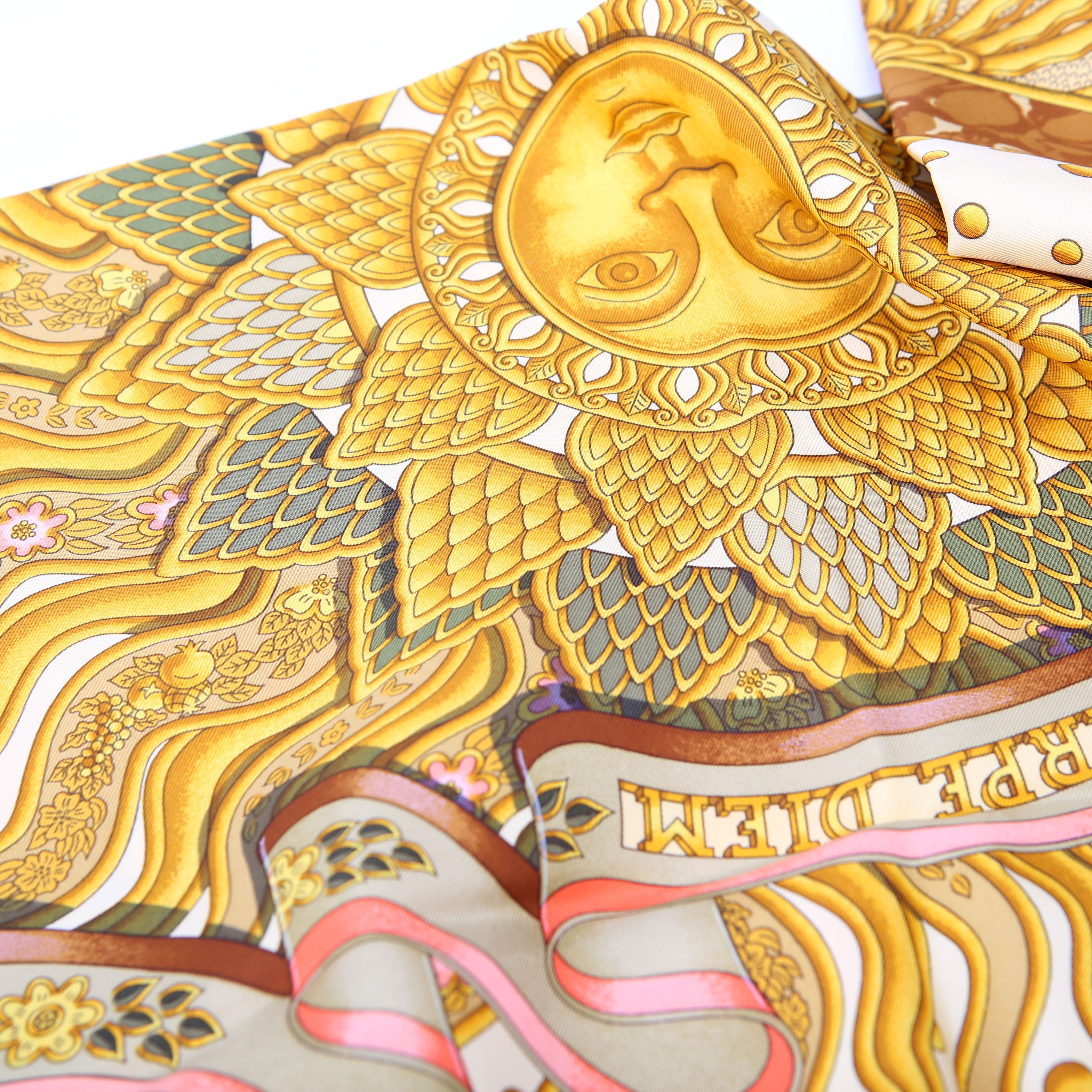 Carpe Diem Silk Scarf Yellow
