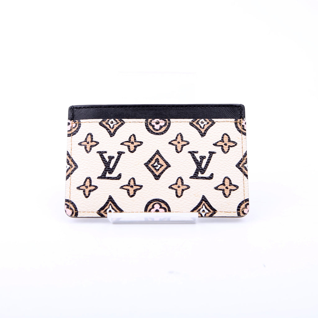 Card Holder Wild At Heart Monogram Tan/Black