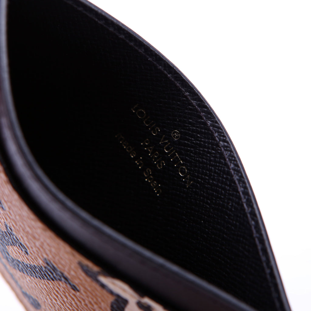 Card Holder Wild At Heart Monogram Tan/Black