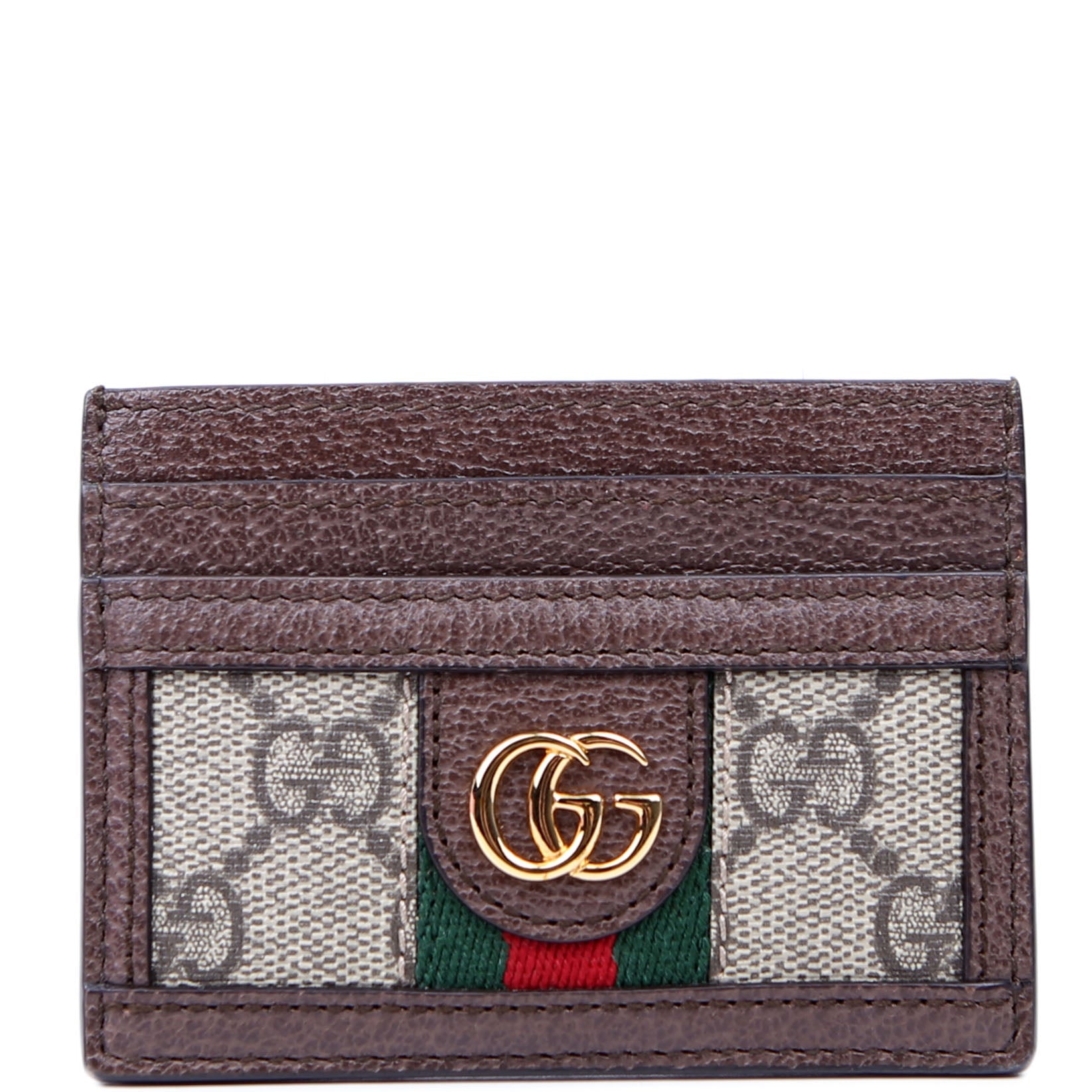523159 Ophidia GG Card Case Brown