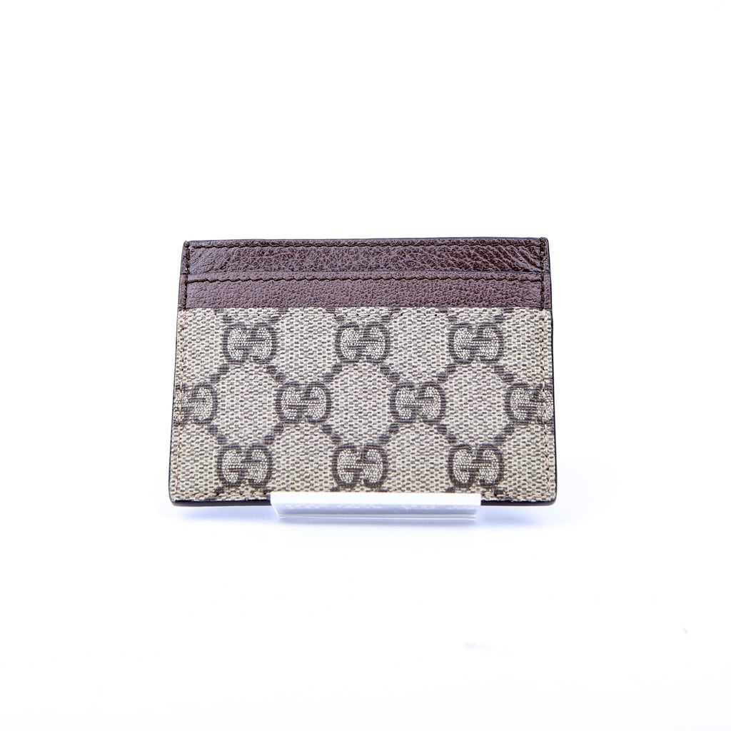 523159 Ophidia GG Card Case Brown
