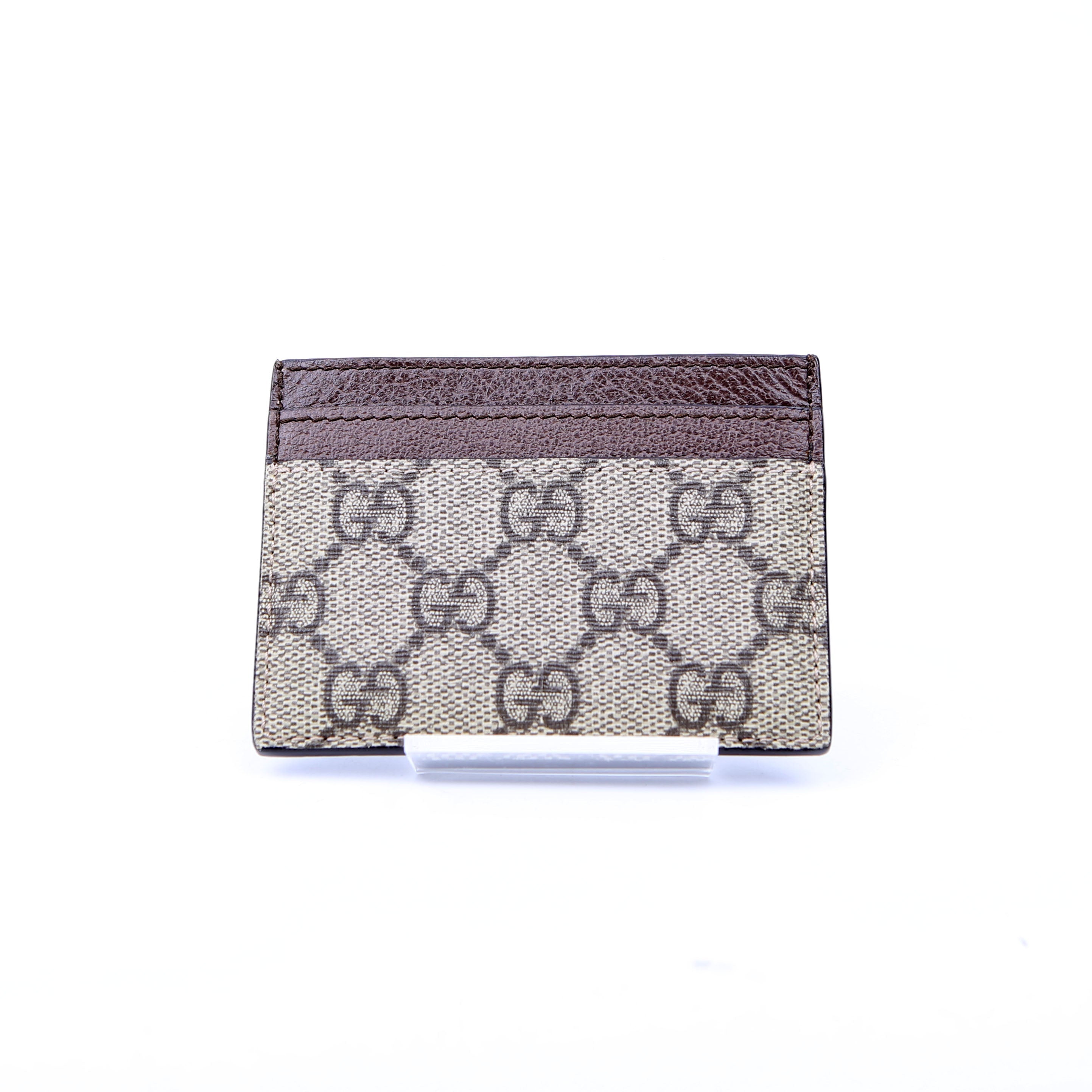 523159 Ophidia GG Card Case Brown