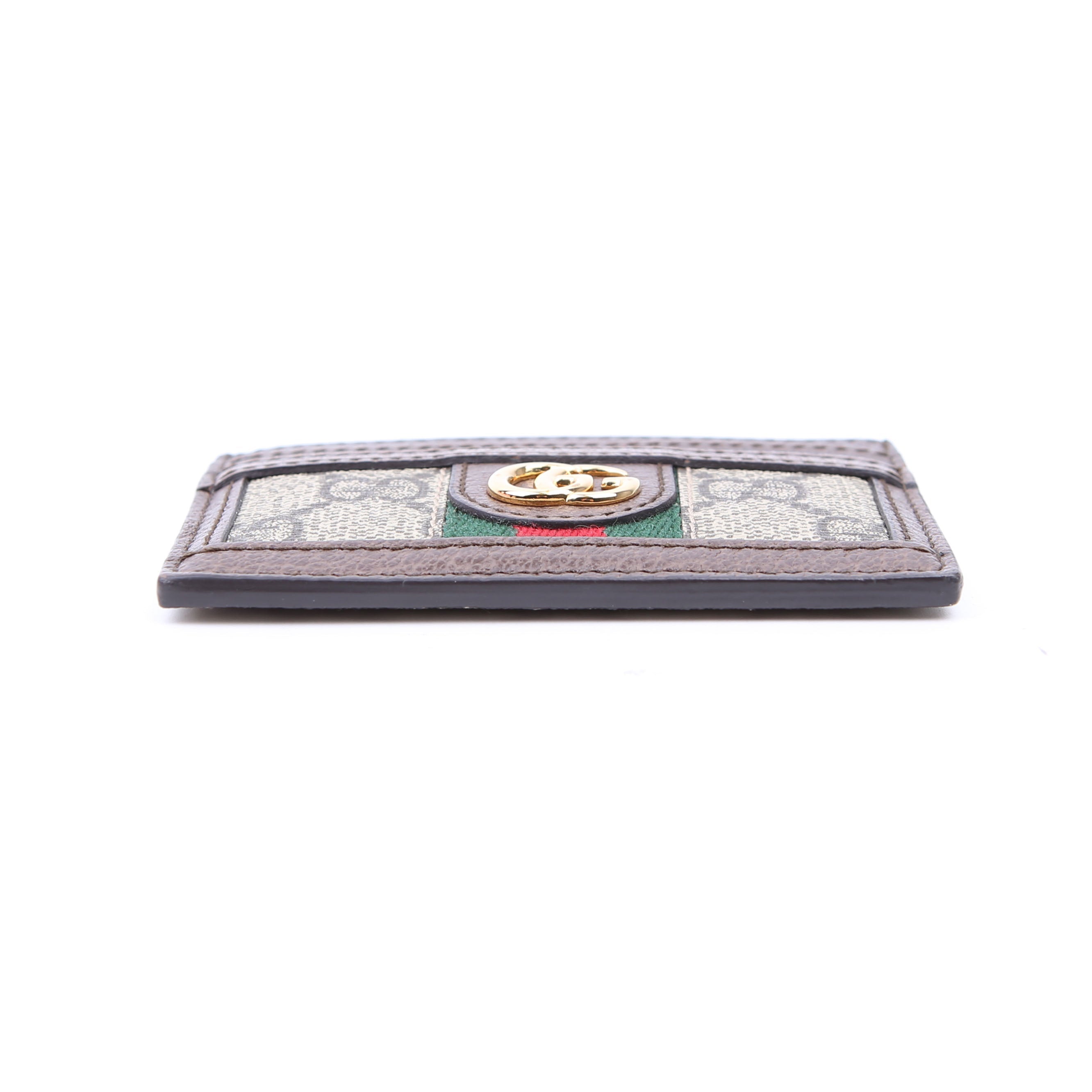 523159 Ophidia GG Card Case Brown