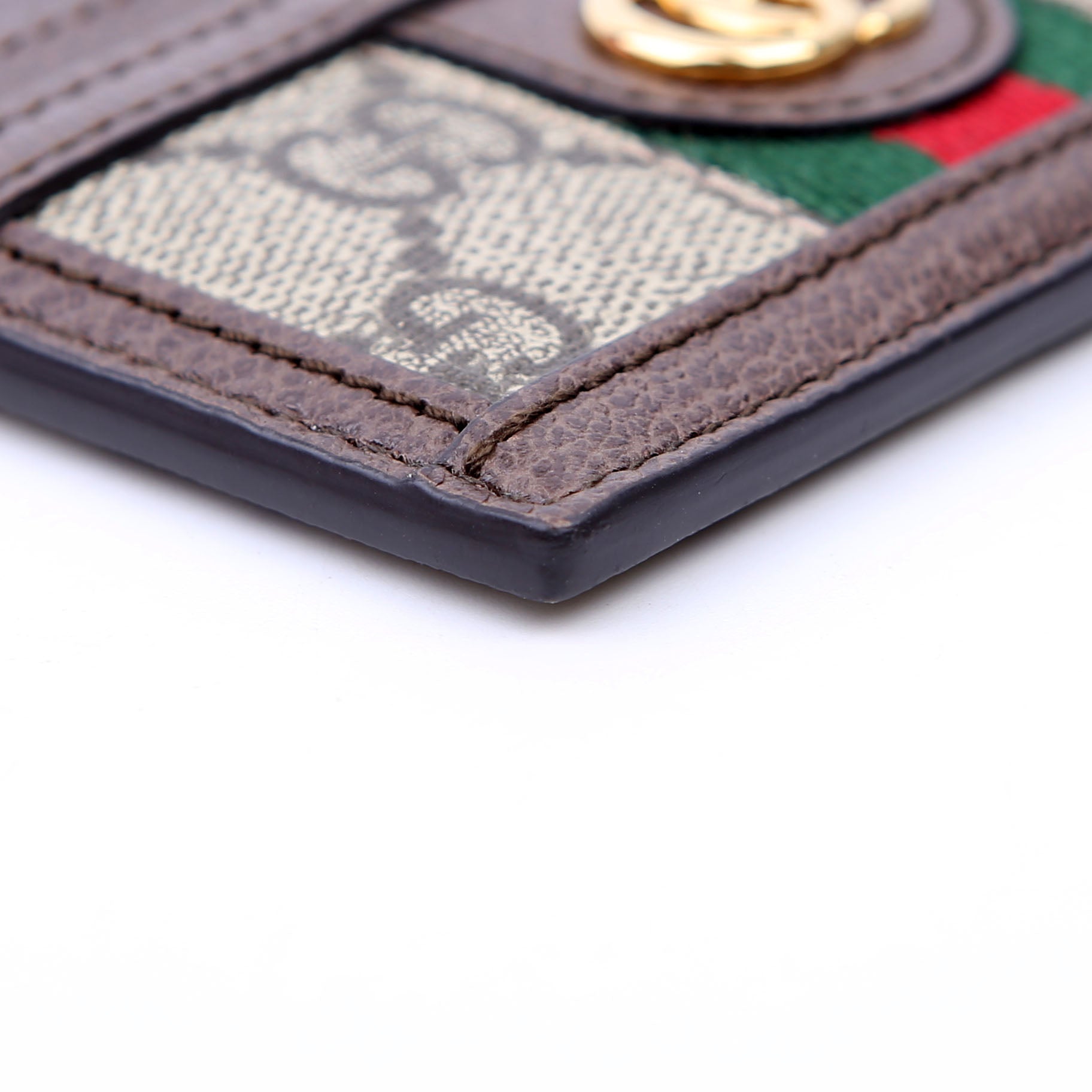 523159 Ophidia GG Card Case Brown