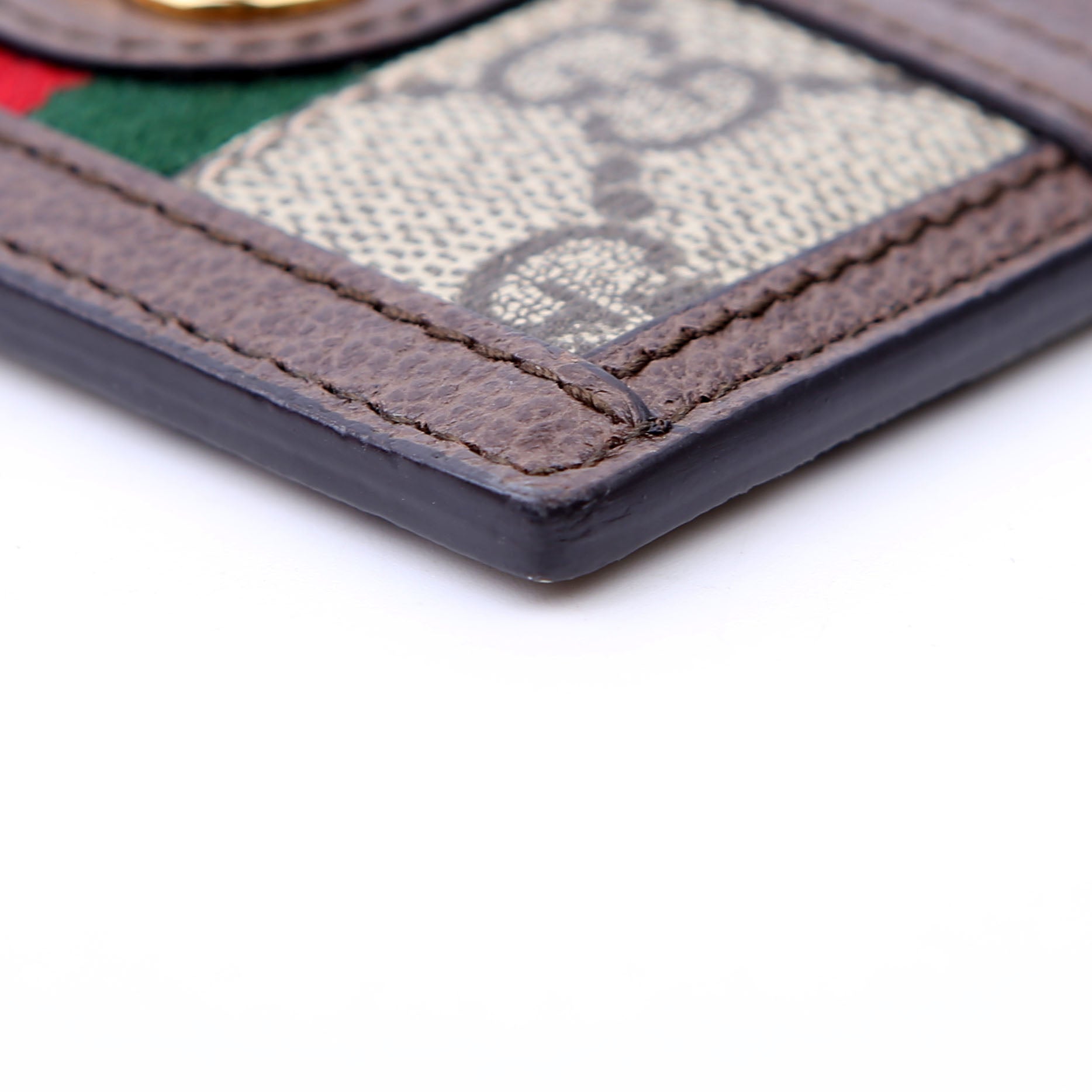 523159 Ophidia GG Card Case Brown