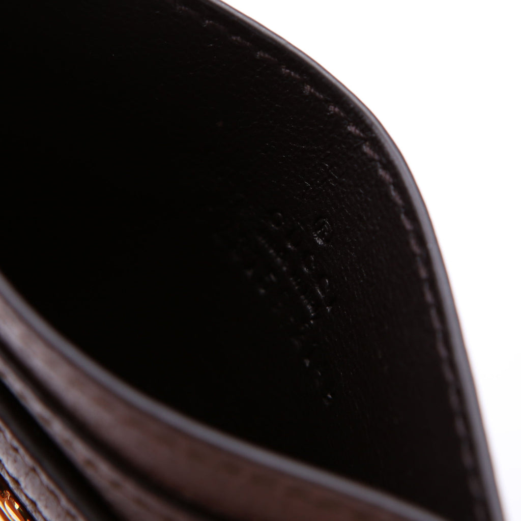 523159 Ophidia GG Card Case Brown