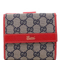 131854 GG Canvas Tri-Fold Wallet Navy/Red