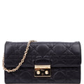Wallet On Chain Cannage Lambskin Black