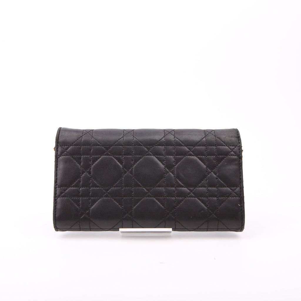 Wallet On Chain Cannage Lambskin Black