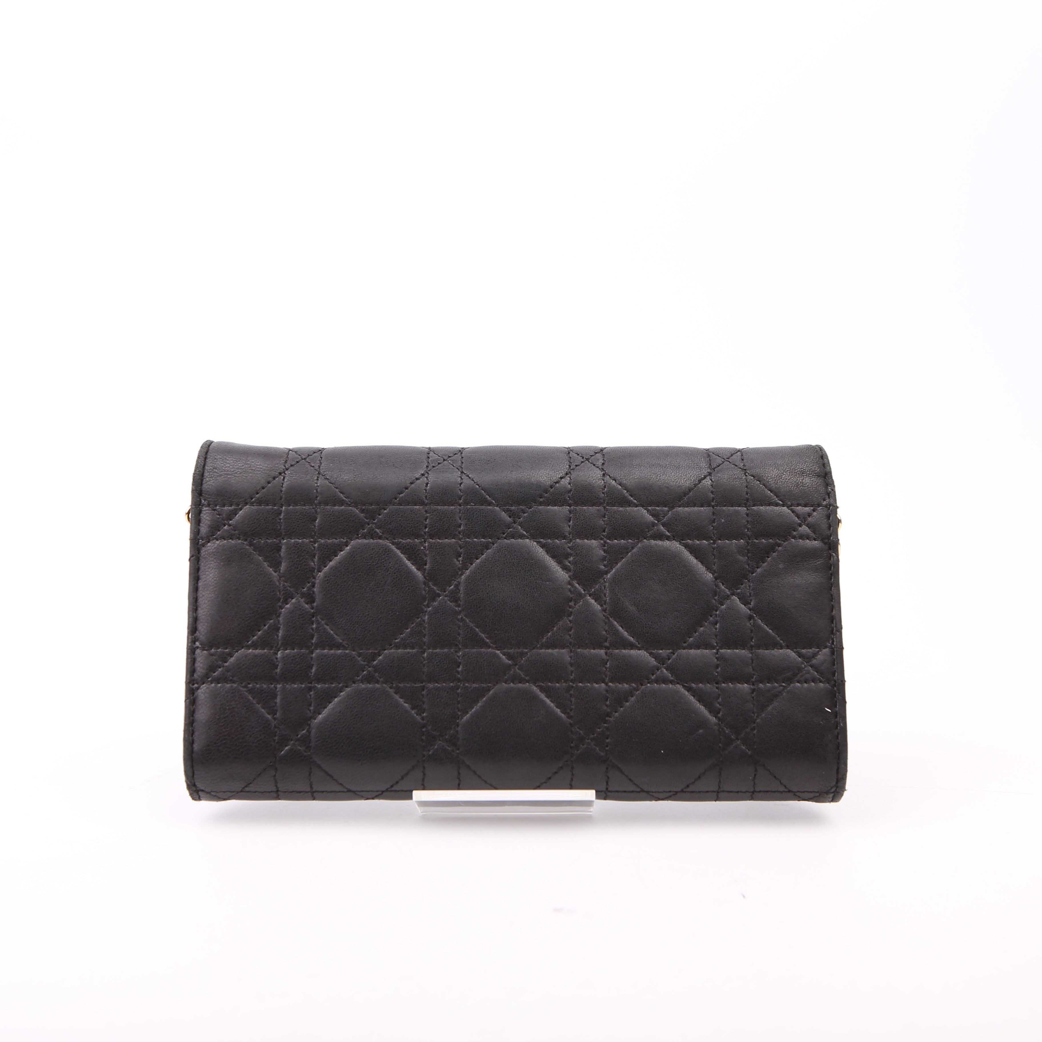 Wallet On Chain Cannage Lambskin Black