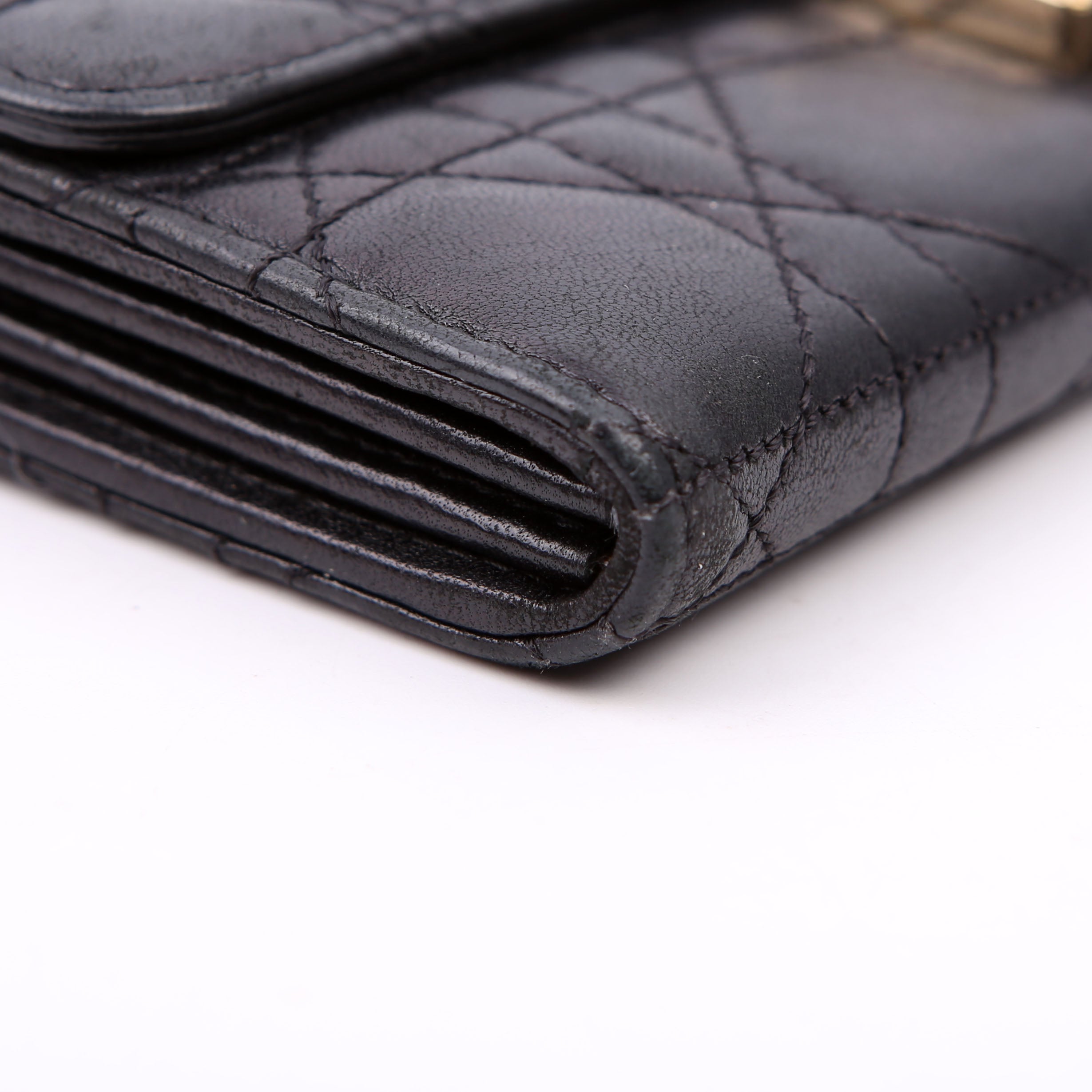 Wallet On Chain Cannage Lambskin Black