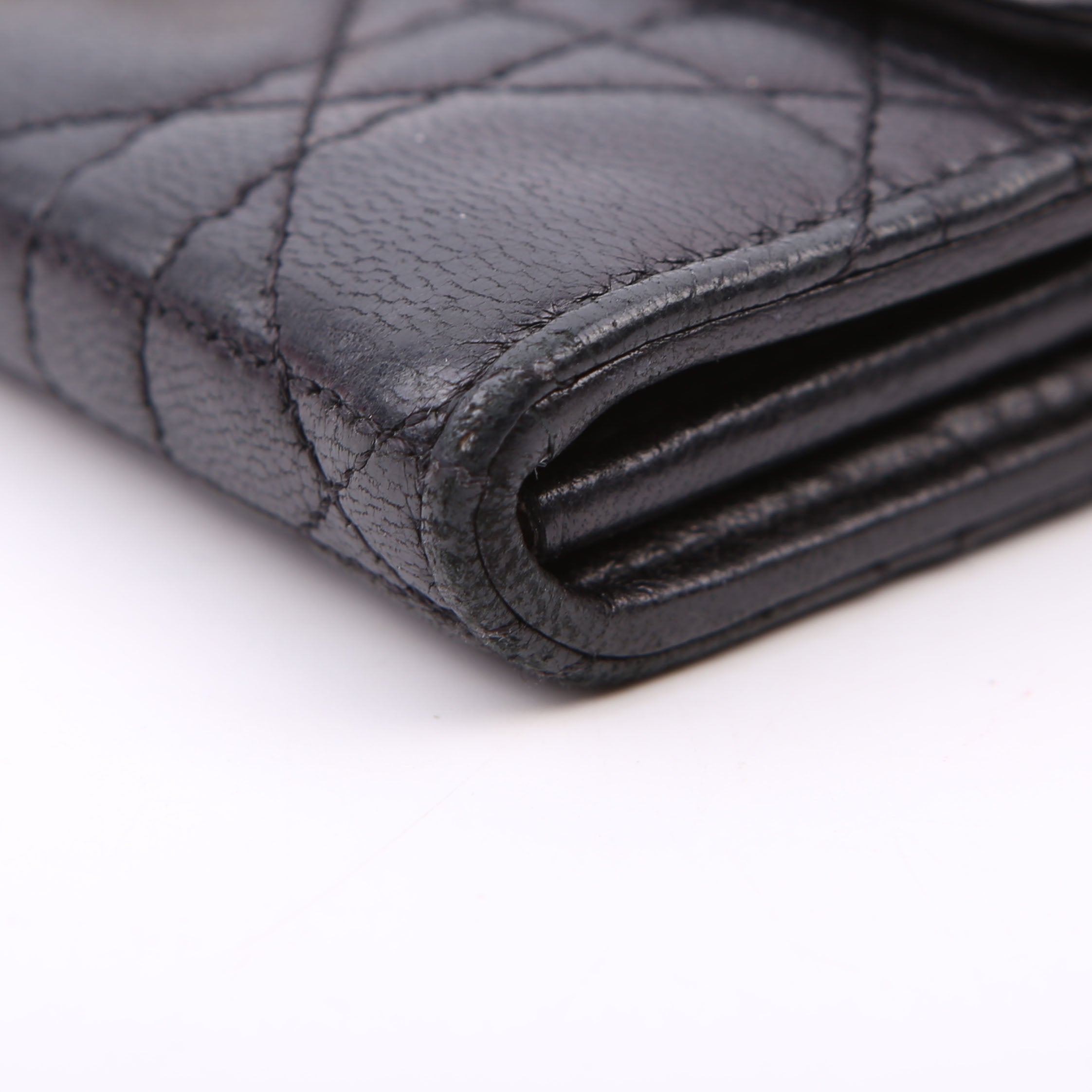 Wallet On Chain Cannage Lambskin Black