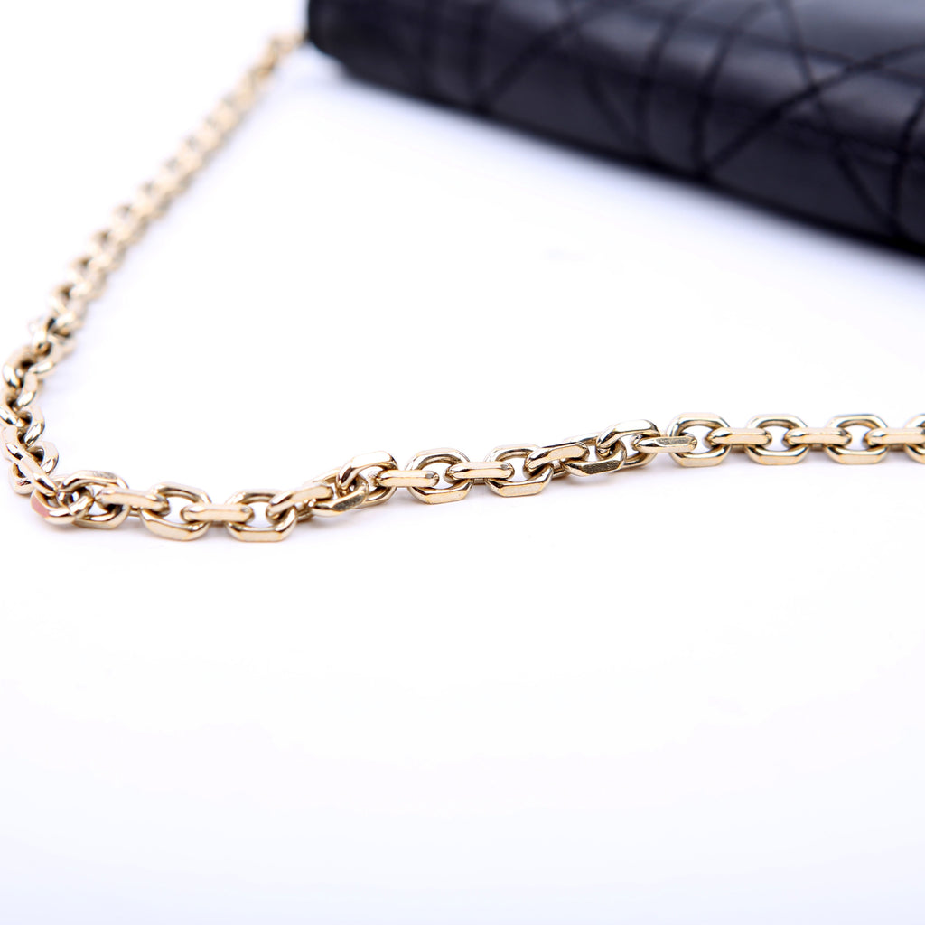 Wallet On Chain Cannage Lambskin Black