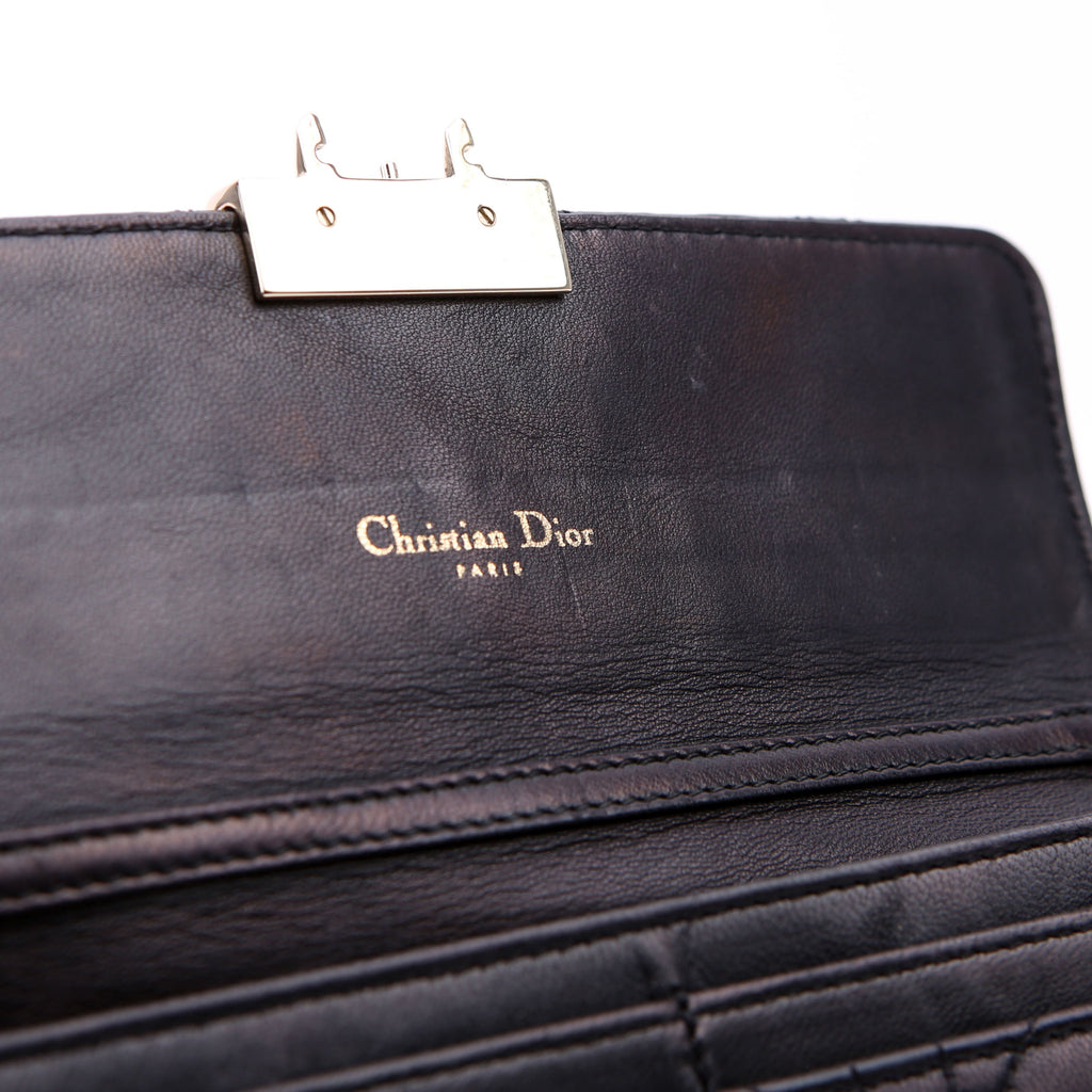 Wallet On Chain Cannage Lambskin Black