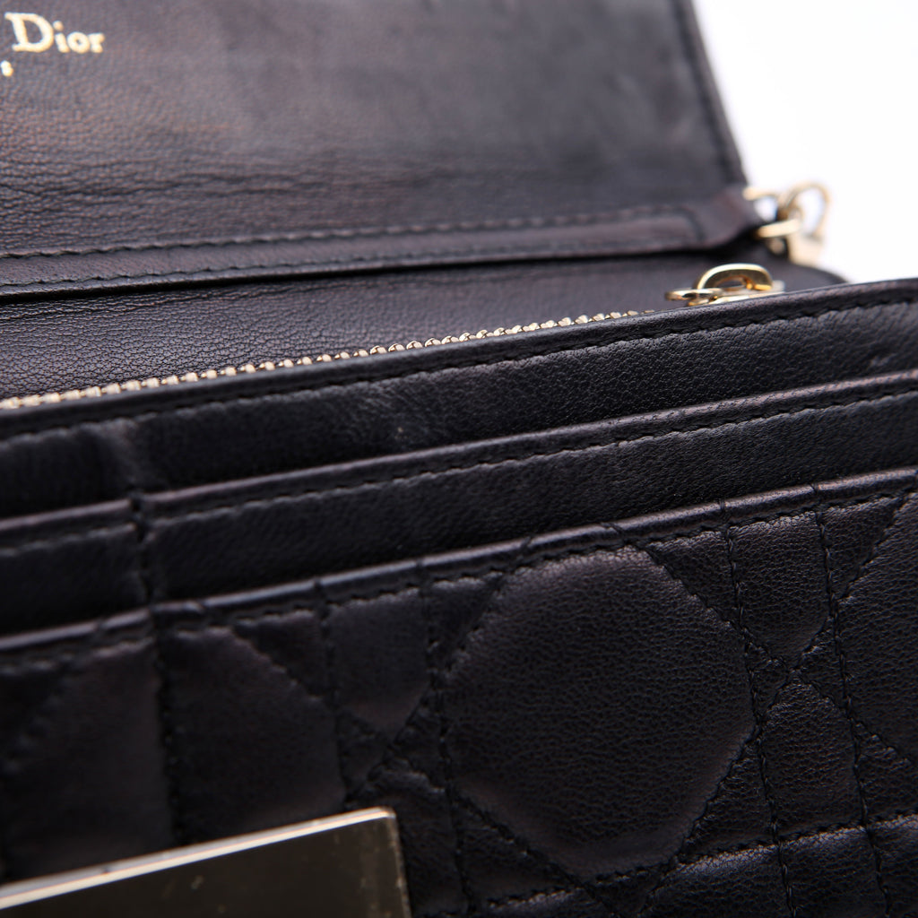 Wallet On Chain Cannage Lambskin Black