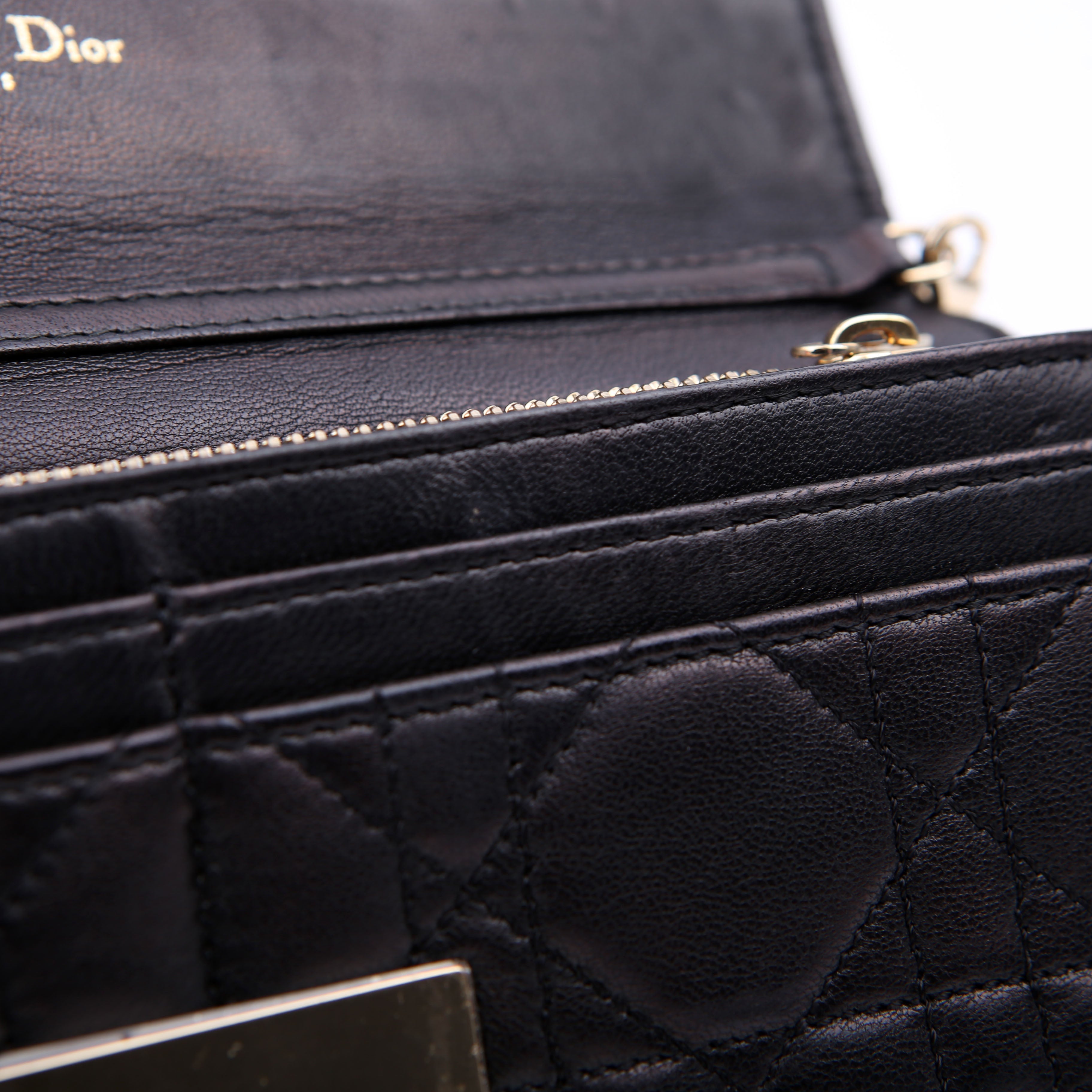 Wallet On Chain Cannage Lambskin Black