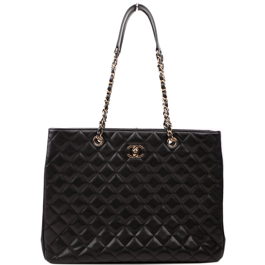 Classic CC Shopping Tote Caviar RFID Black