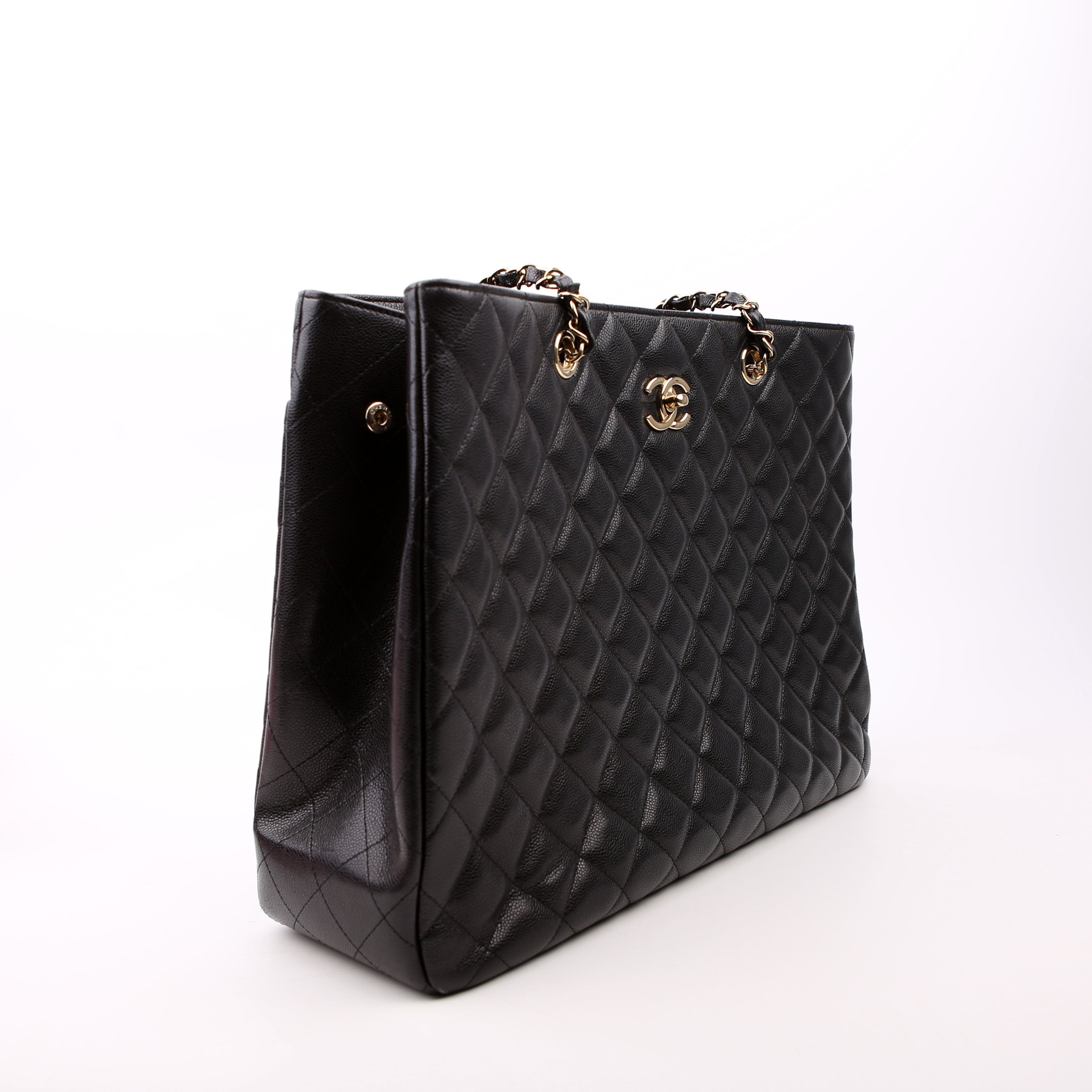 Classic CC Shopping Tote Caviar RFID Black