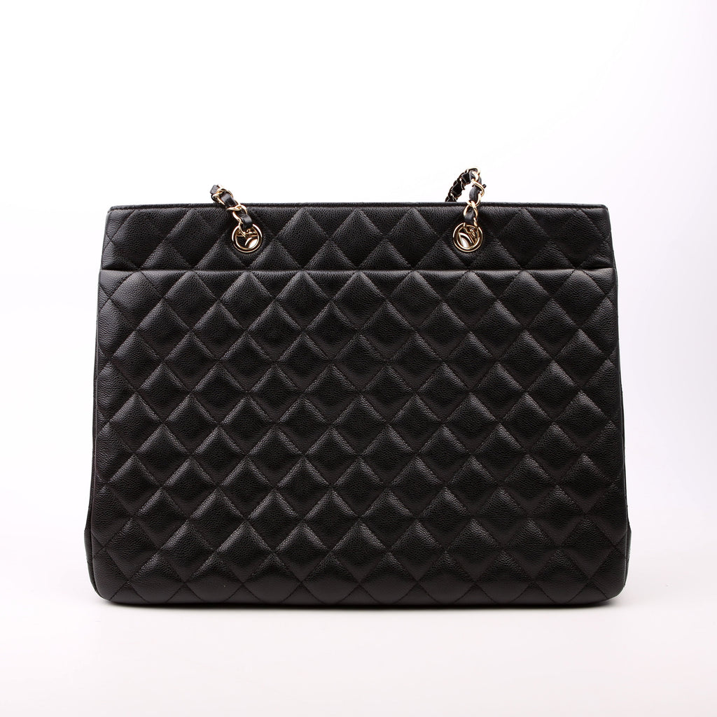 Classic CC Shopping Tote Caviar RFID Black