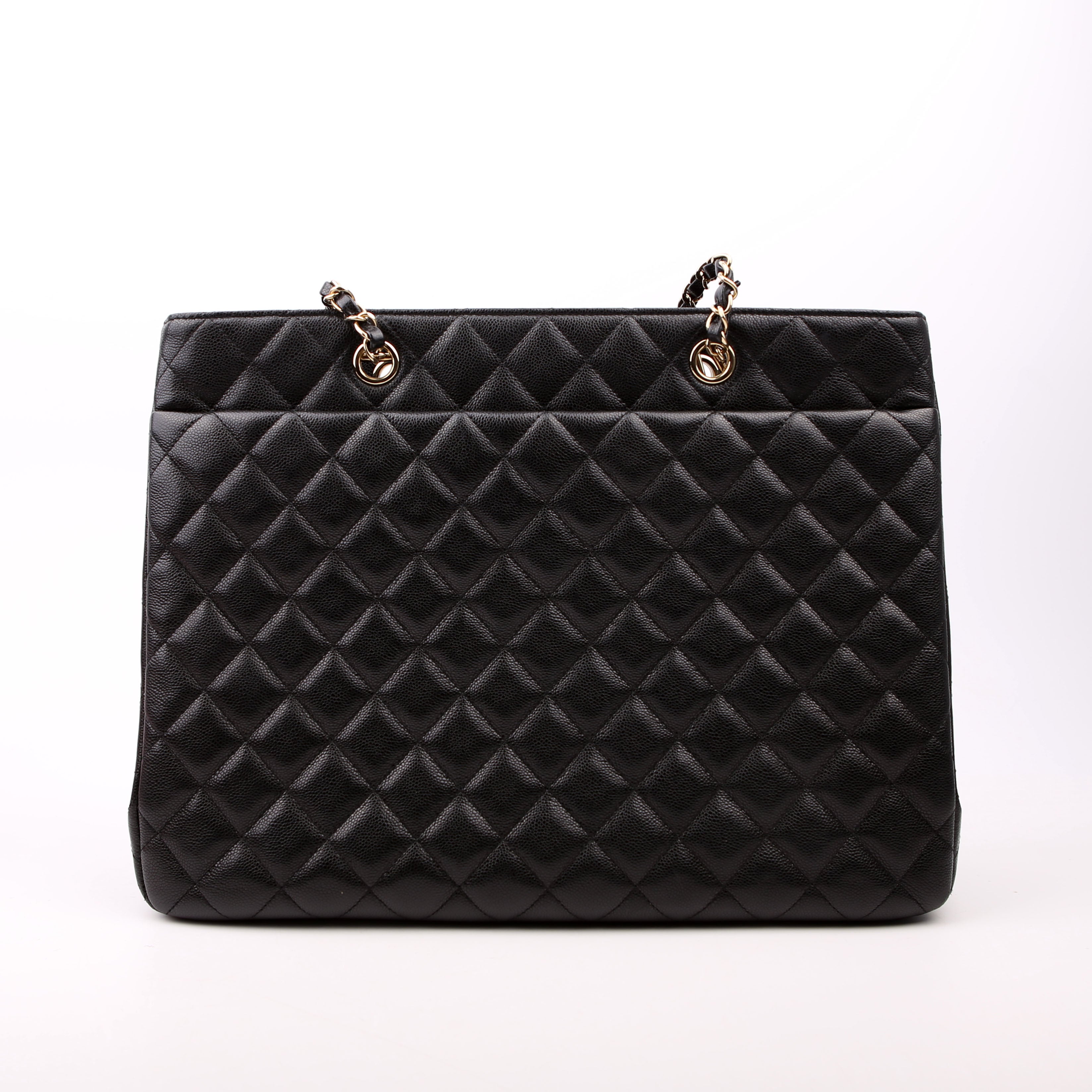 Classic CC Shopping Tote Caviar RFID Black