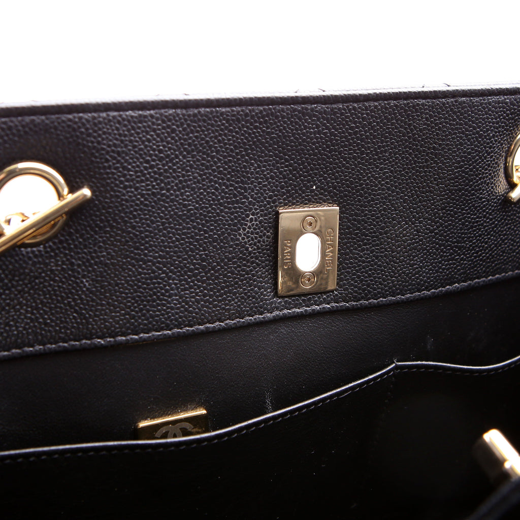 Classic CC Shopping Tote Caviar RFID Black