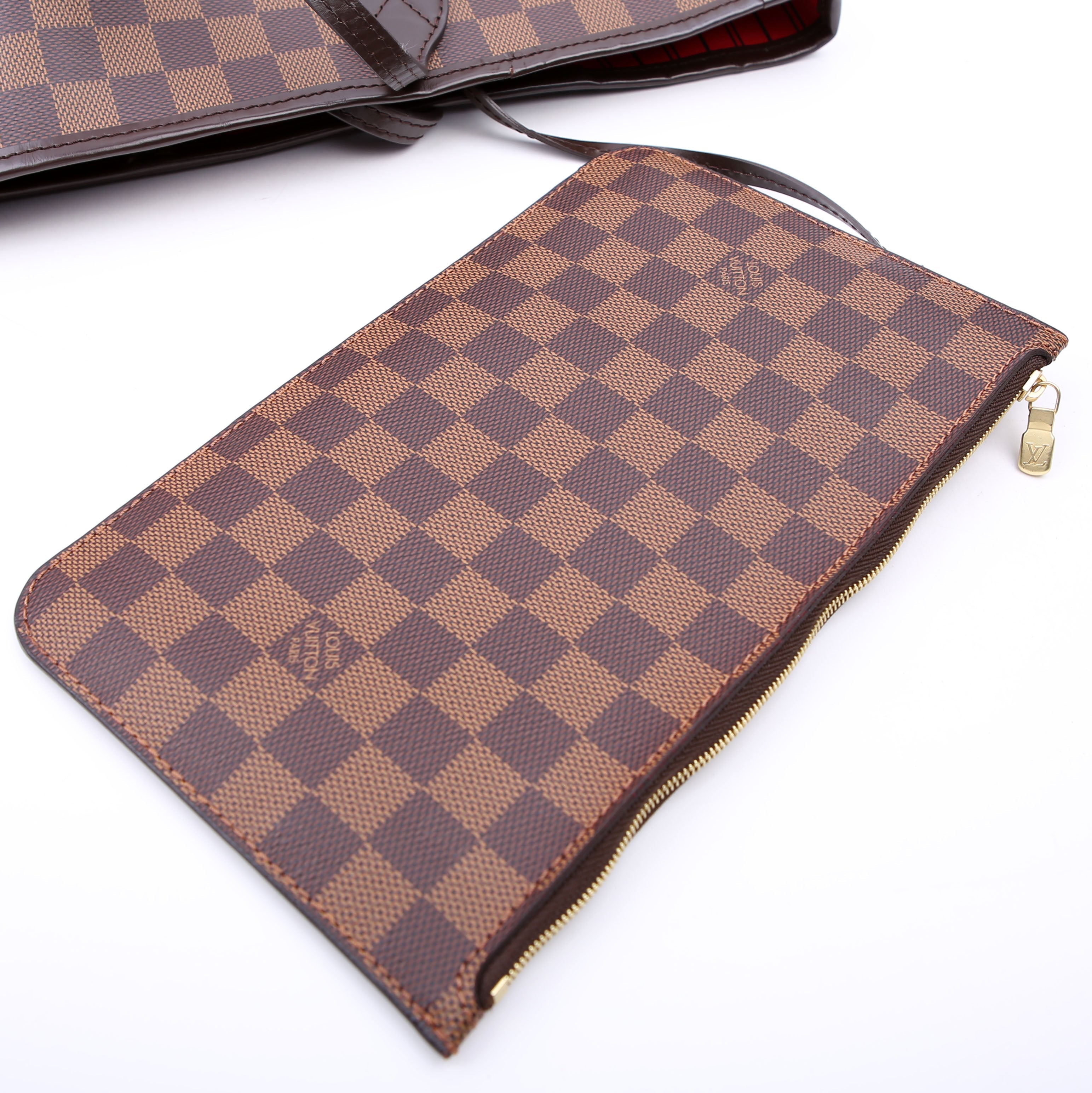Neverfull With Wallet MM Damier Ebene Red