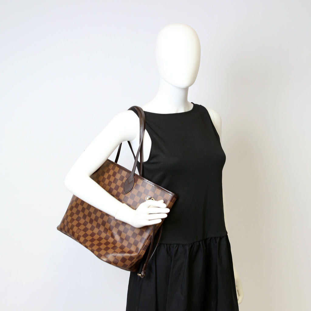 Neverfull With Wallet MM Damier Ebene Red