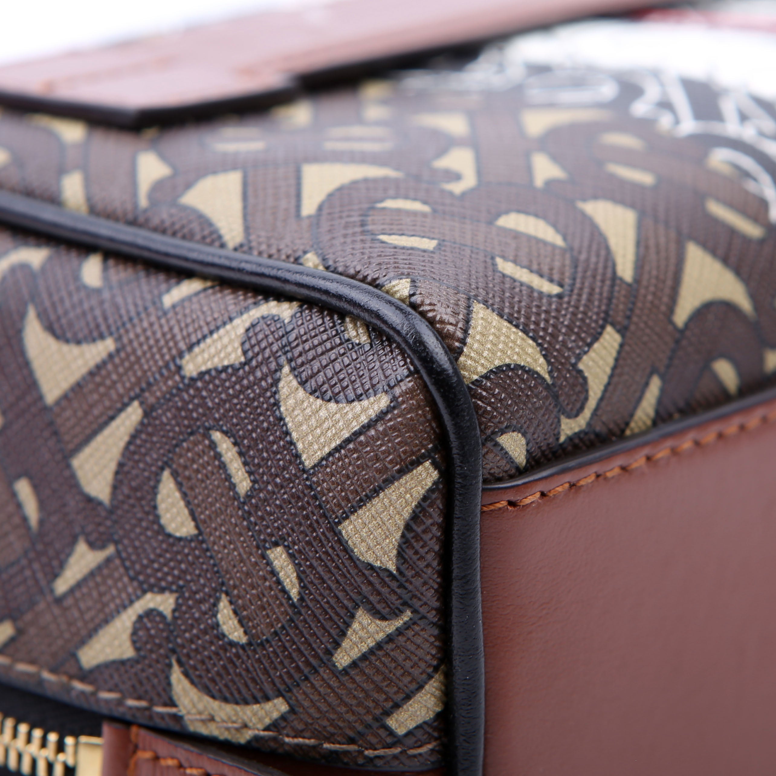 TB Stripe Travel Pouch Brown