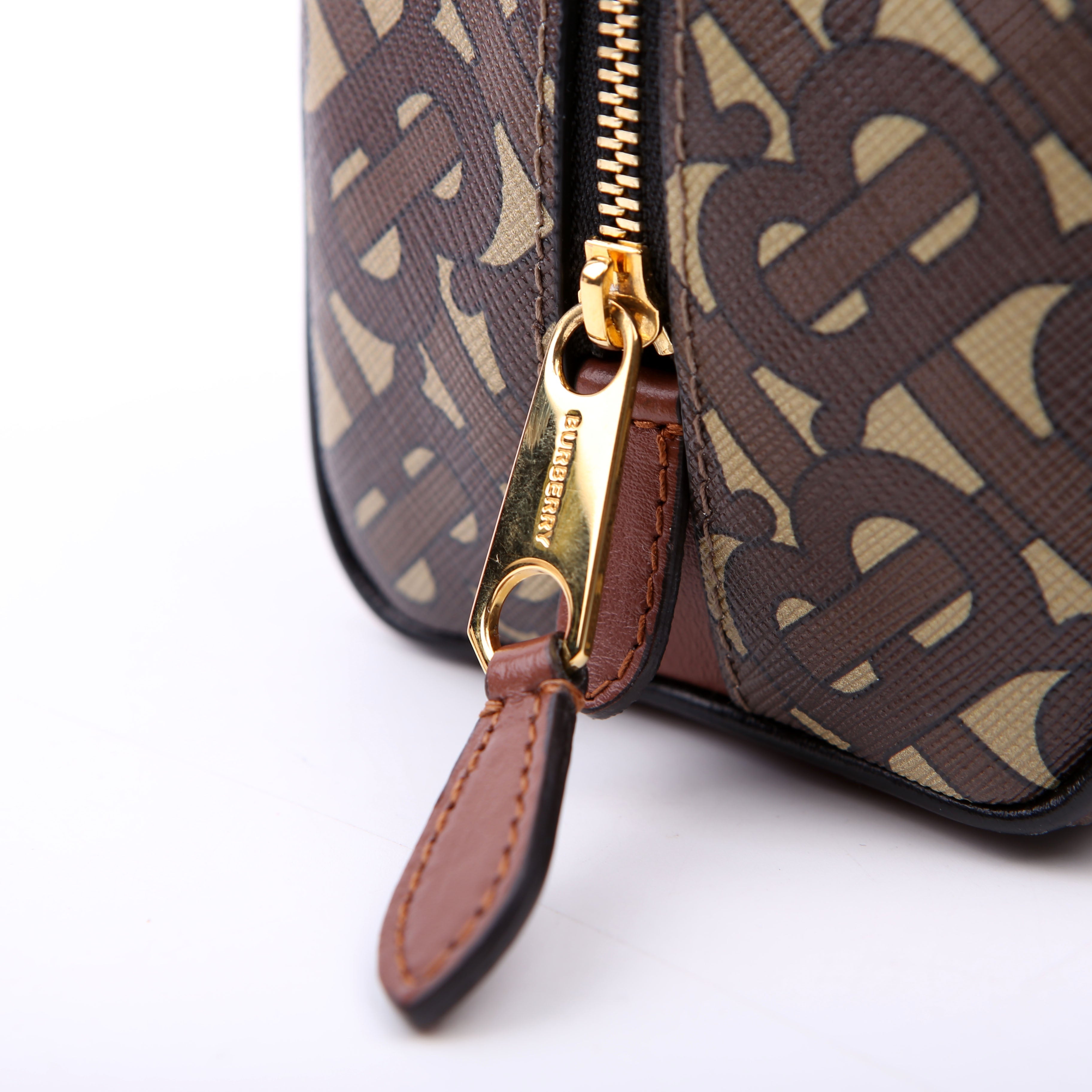 TB Stripe Travel Pouch Brown