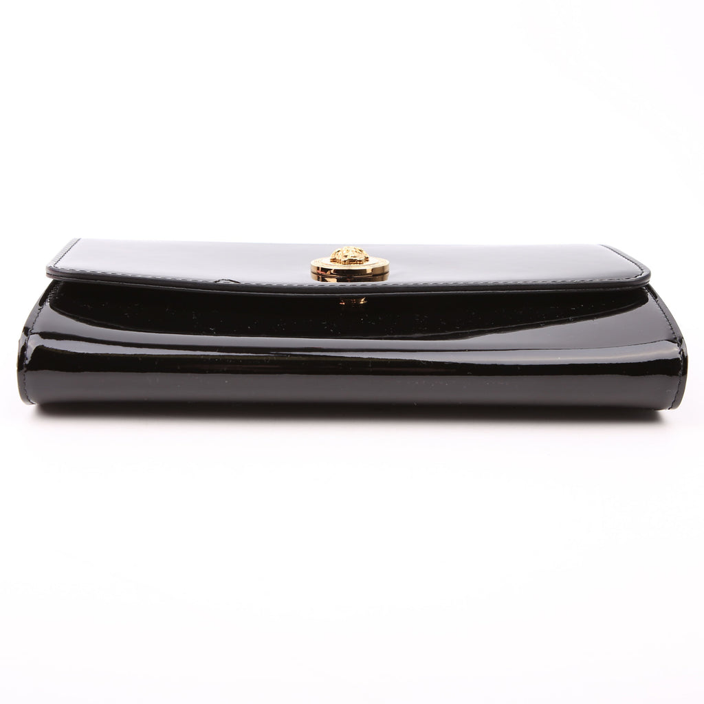 Medusa Clutch with Chain Patent Black