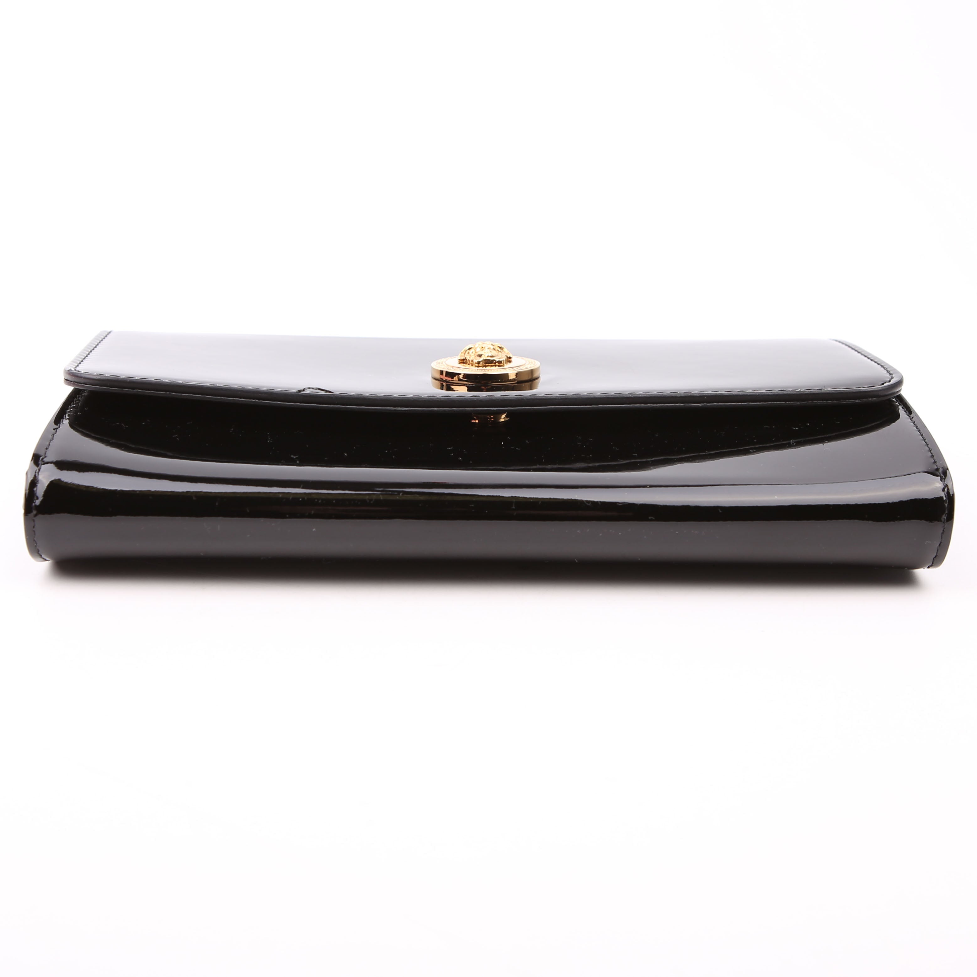 Medusa Clutch with Chain Patent Black