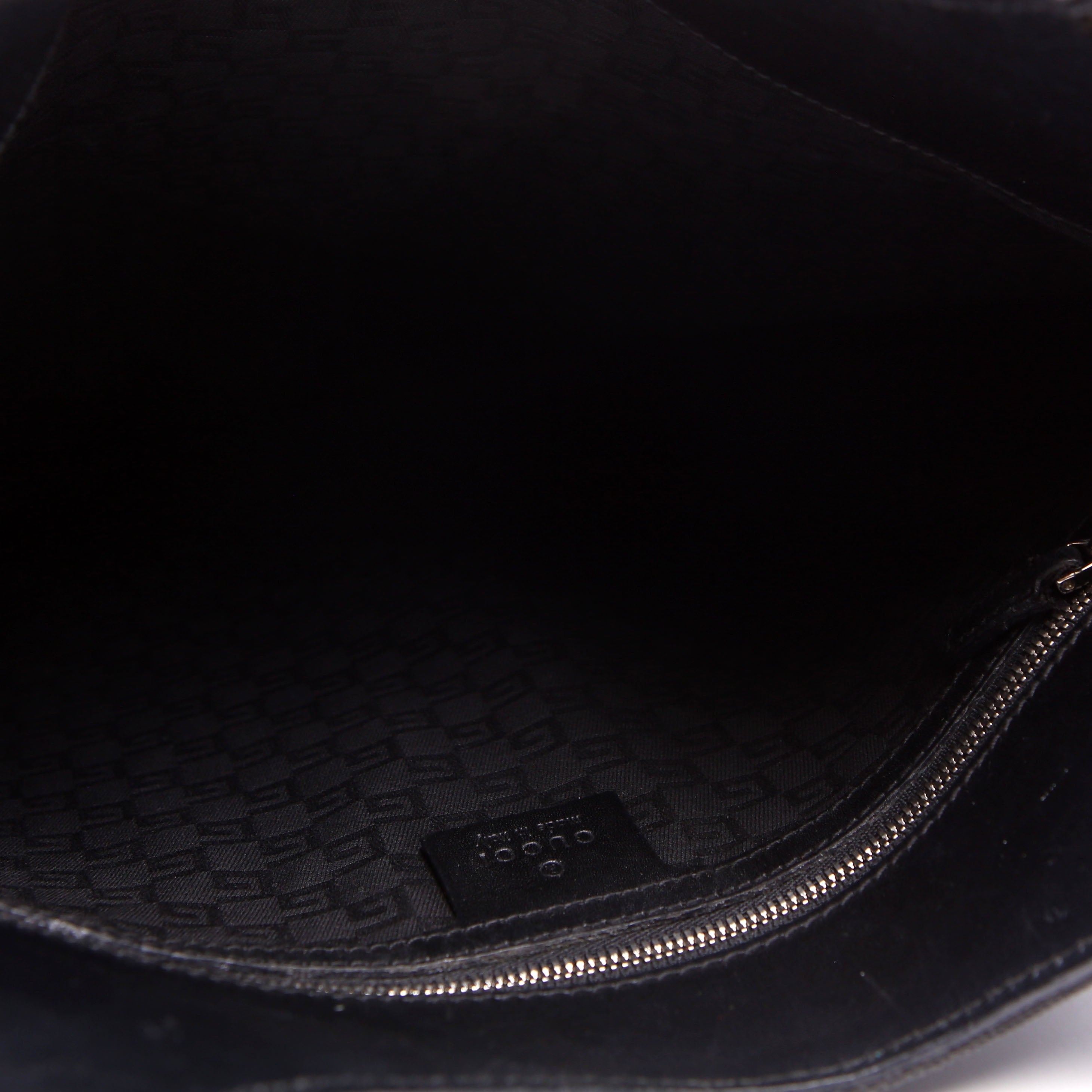 Gucci 114875 Reins Hobo Canvas/Perforated Leather Black