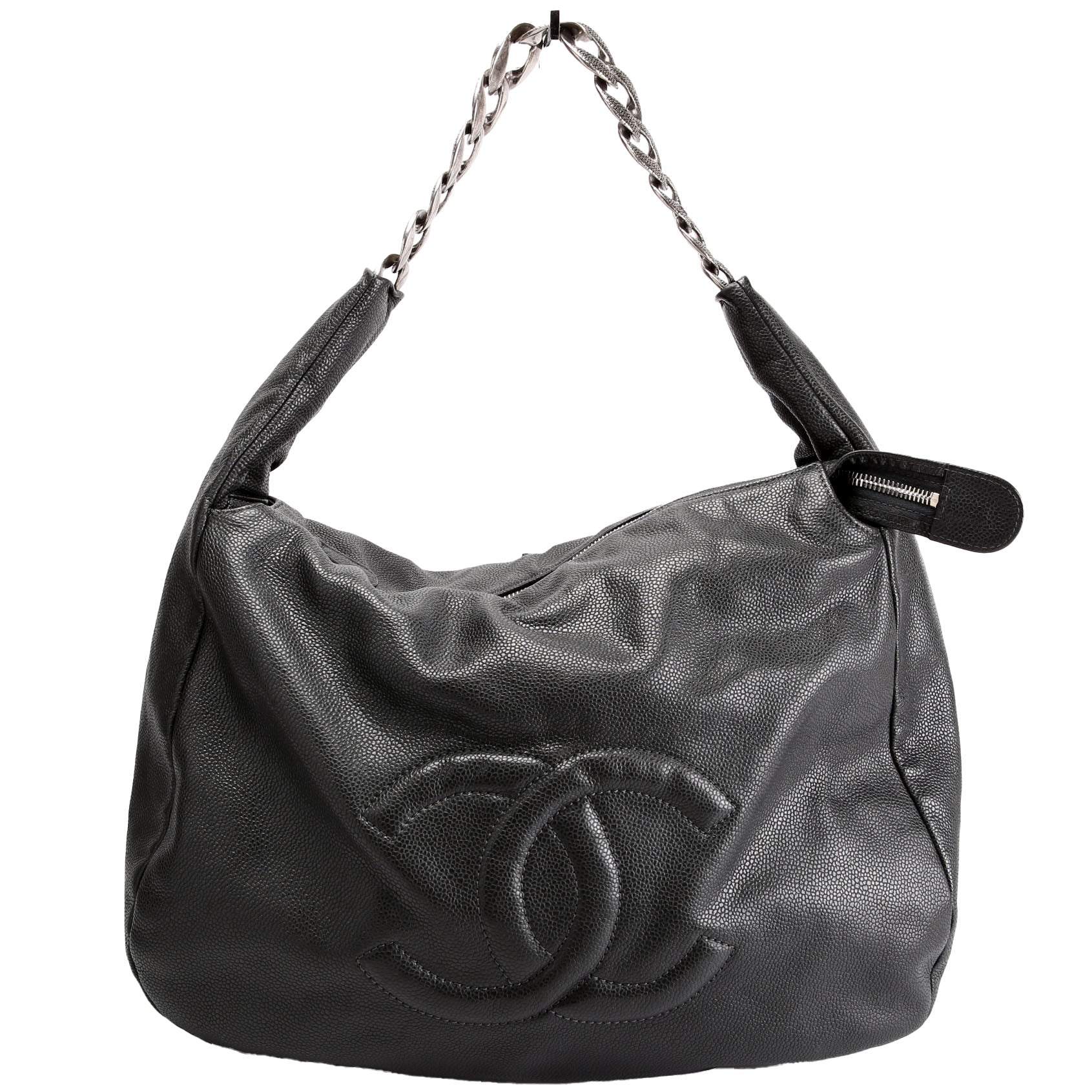 Chanel 31 Caviar Hobo Black/Silver