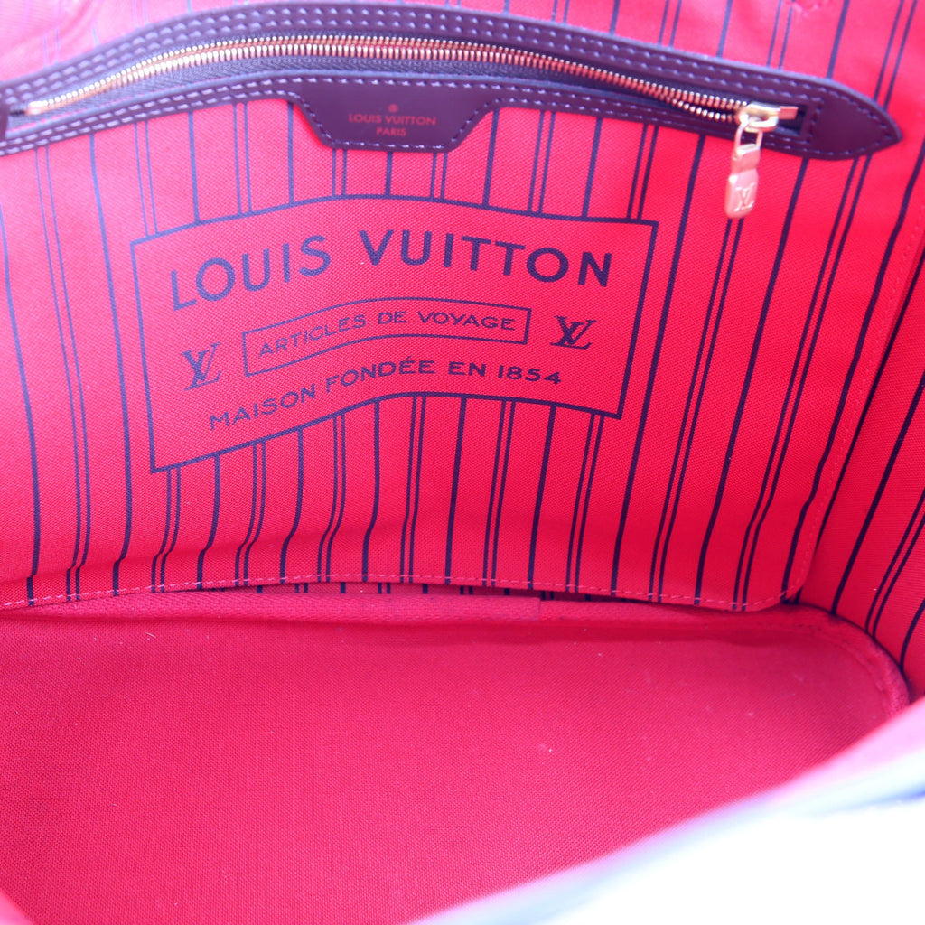 Neverfull With Wallet MM Damier Ebene Red