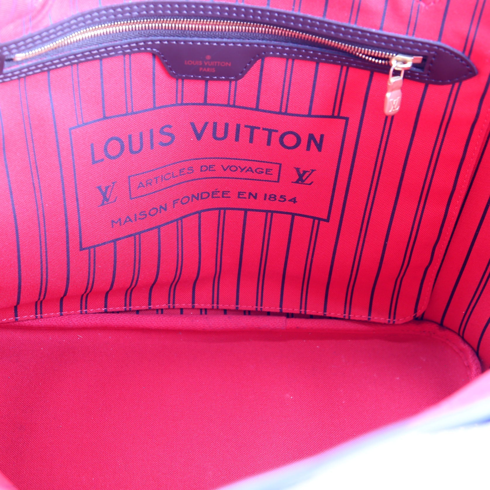 Neverfull With Wallet MM Damier Ebene Red