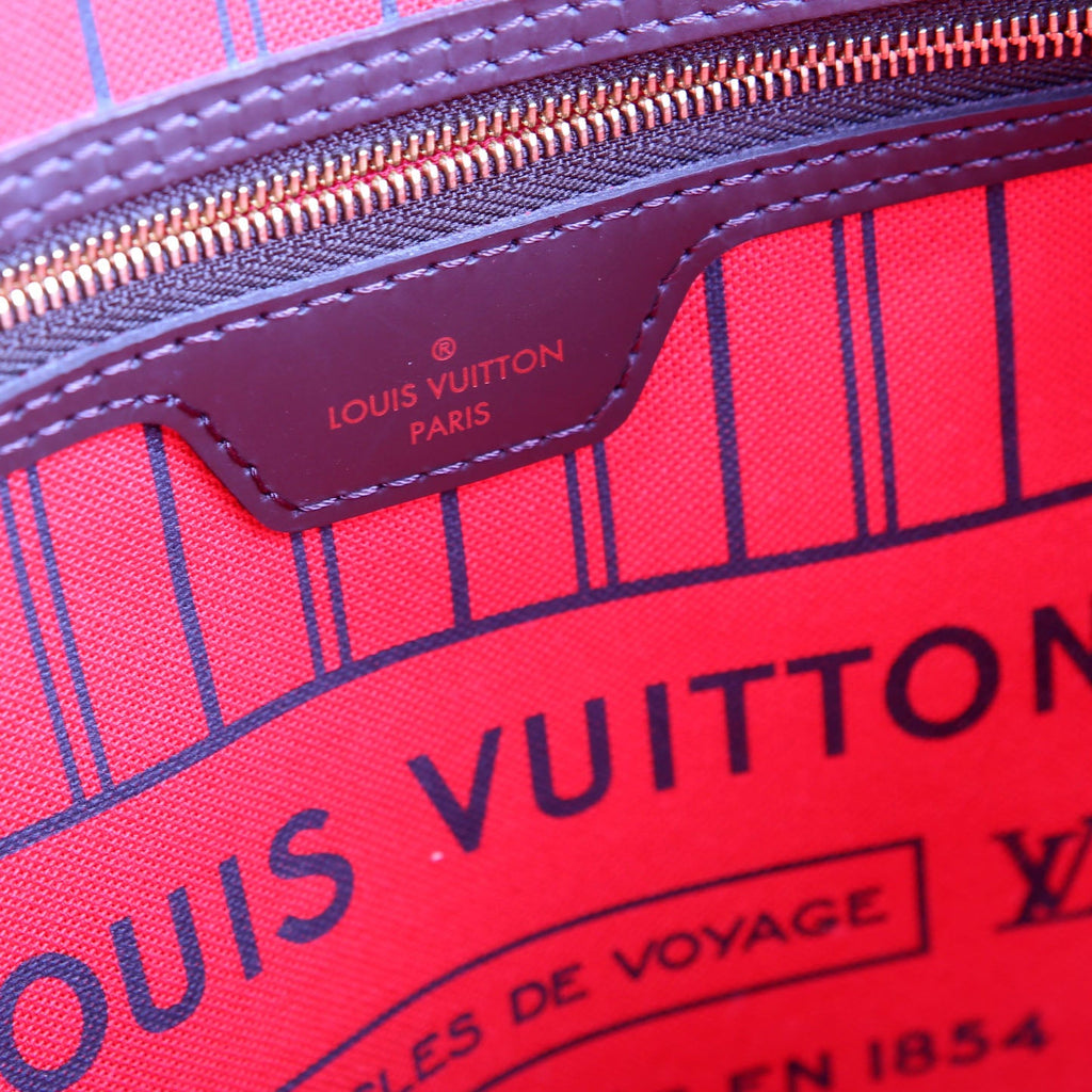 Neverfull With Wallet MM Damier Ebene Red