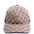 200035 GG Canvas Web Cap Hat Size Large Tan