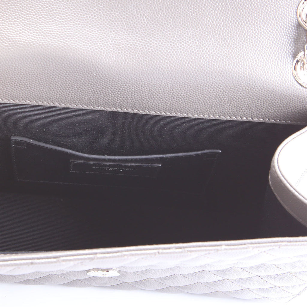 SAINT LAURENT Envelope Medium Tri-Quilt 600185/487206 Grey