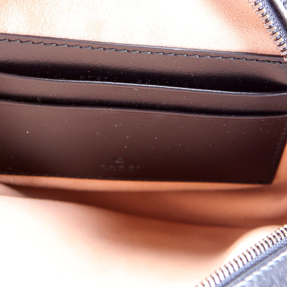 Gucci 575164 GG Marmont Round Wrist Wallet Black