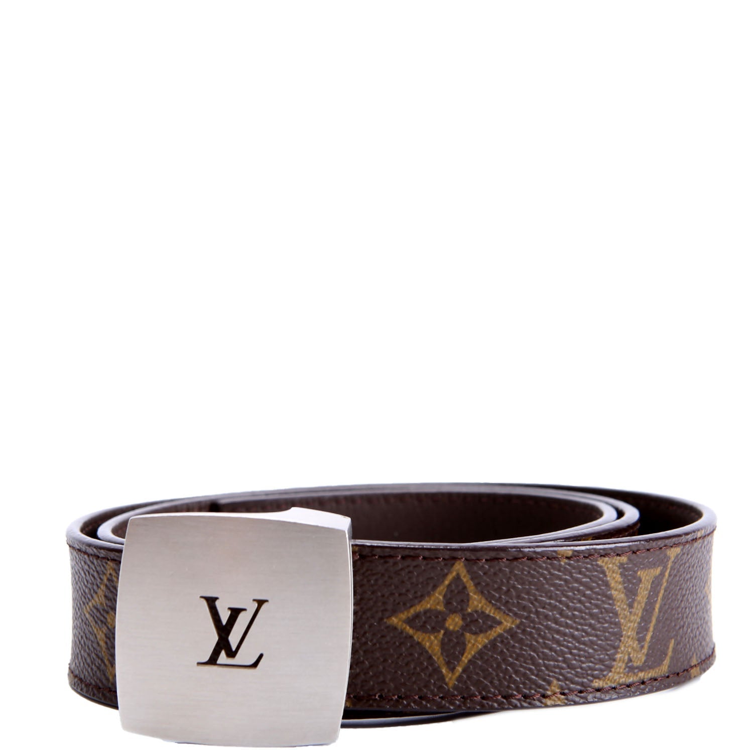 LV Cut Reversible Square Buckle Belt Size 80/32