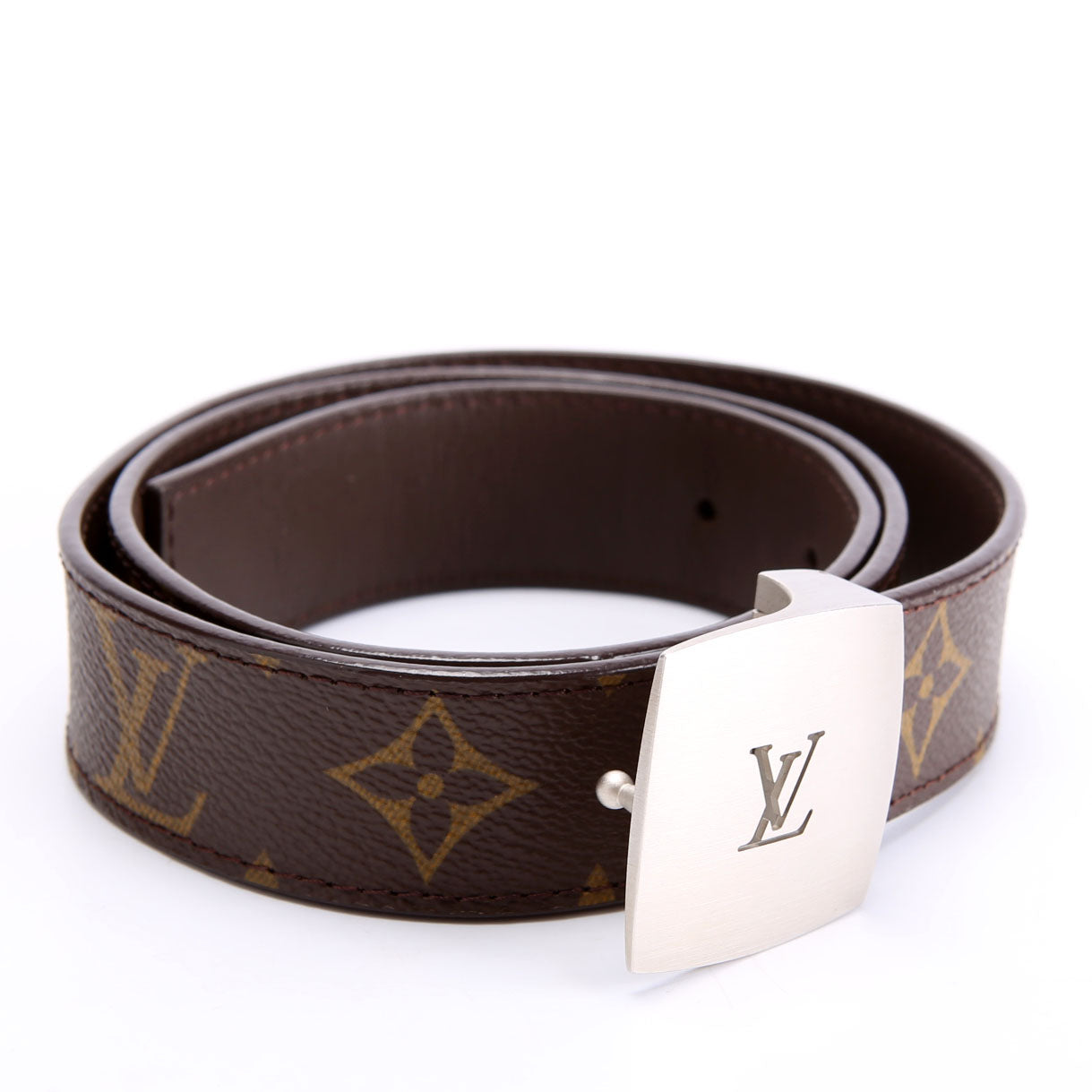 LV Cut Reversible Square Buckle Belt Size 80/32