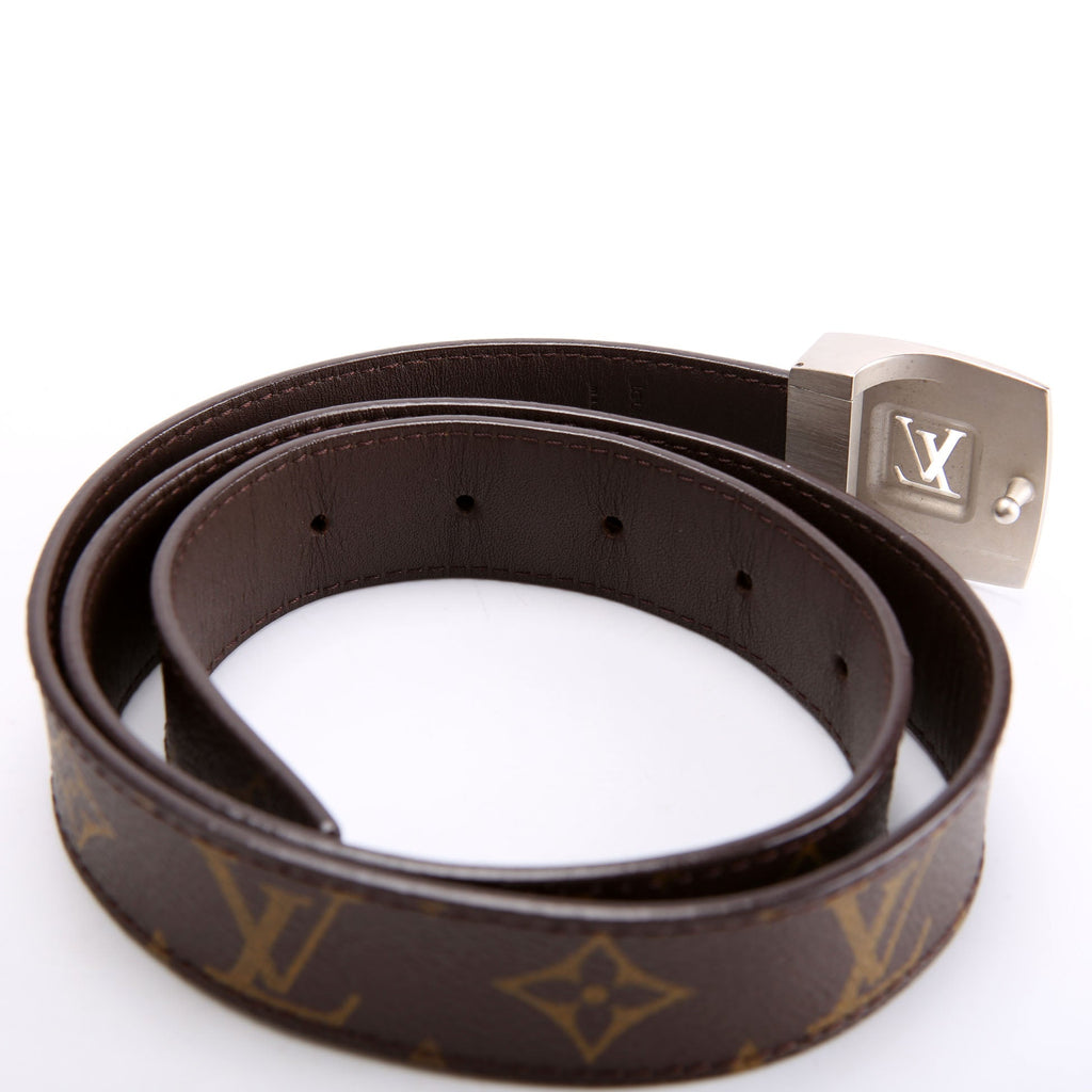 LV Cut Reversible Square Buckle Belt Size 80/32